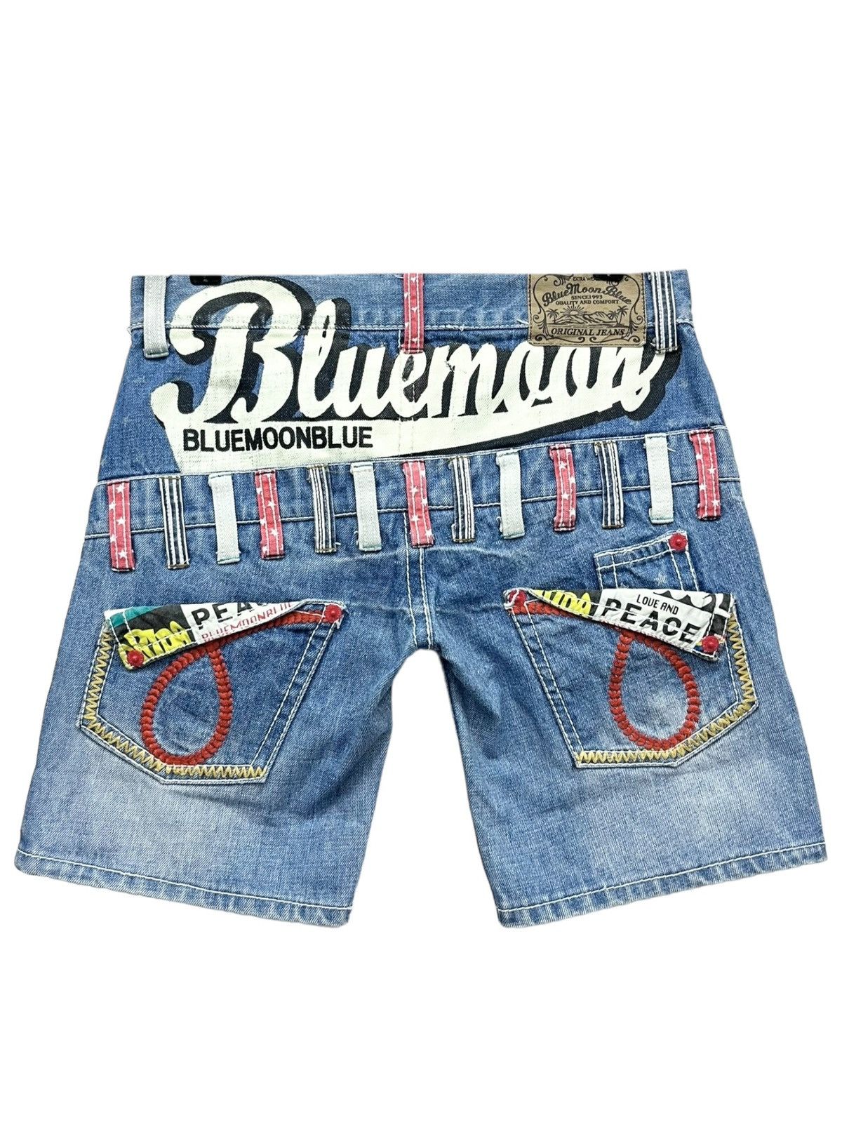 Moon Boot BLUEMOONBLUE Art Big Print Back Slanted Double Waist Summer Size 30" / US 8 / IT 44 - 2 Thumbnail