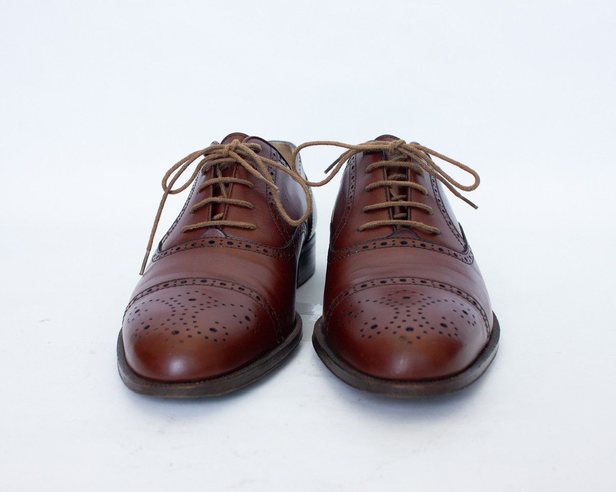 Salvatore Ferragamo Salvatore Ferragamo Brown Leather Oxford Cap Toe Brogue Size US 9.5 / EU 42-43 - 5 Thumbnail