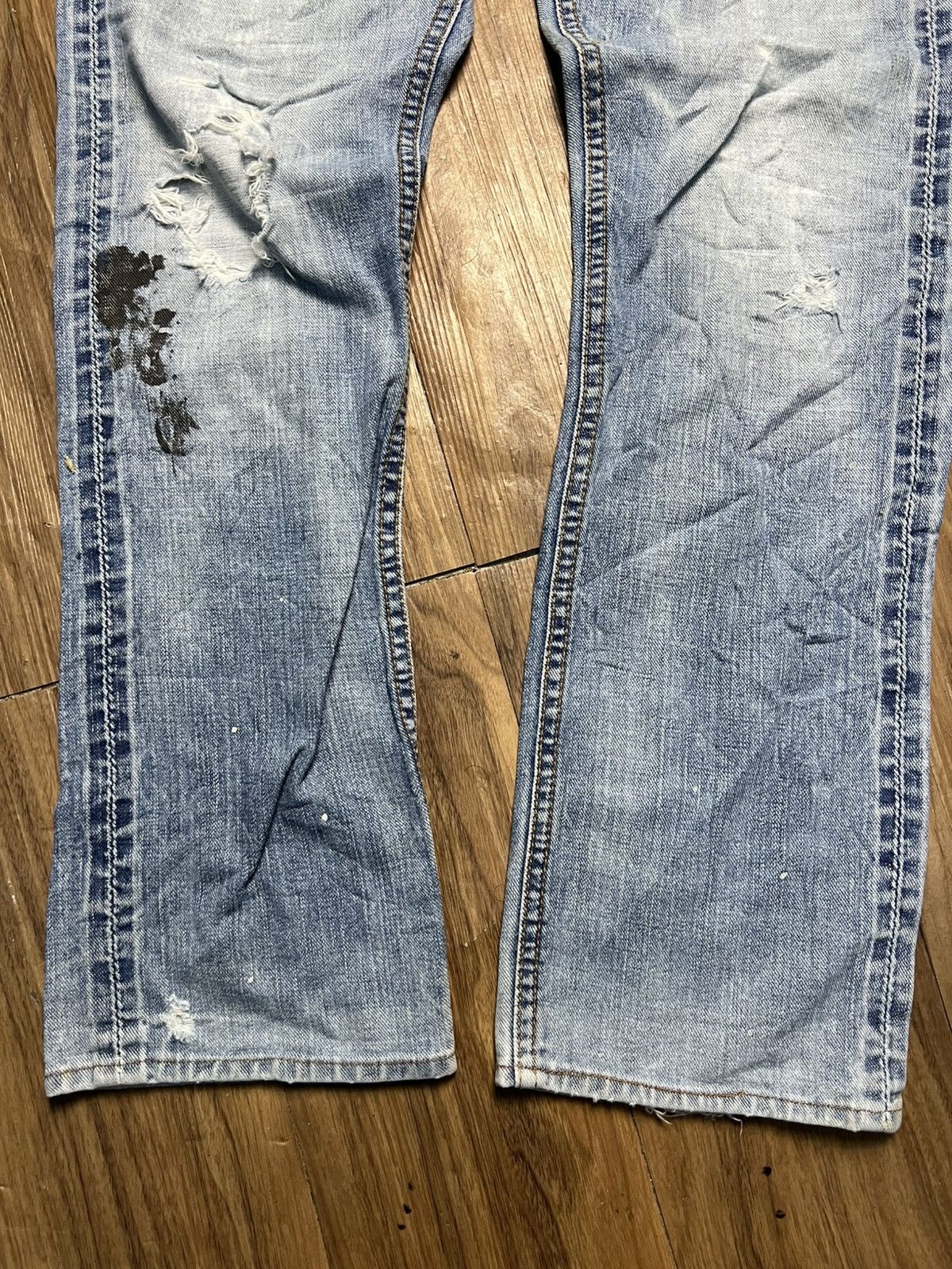 Johnbull Vtg Johnbull Japan Distressed Denim Jeans Paint Splatter(45) Size US 28 / EU 44 - 4 Thumbnail