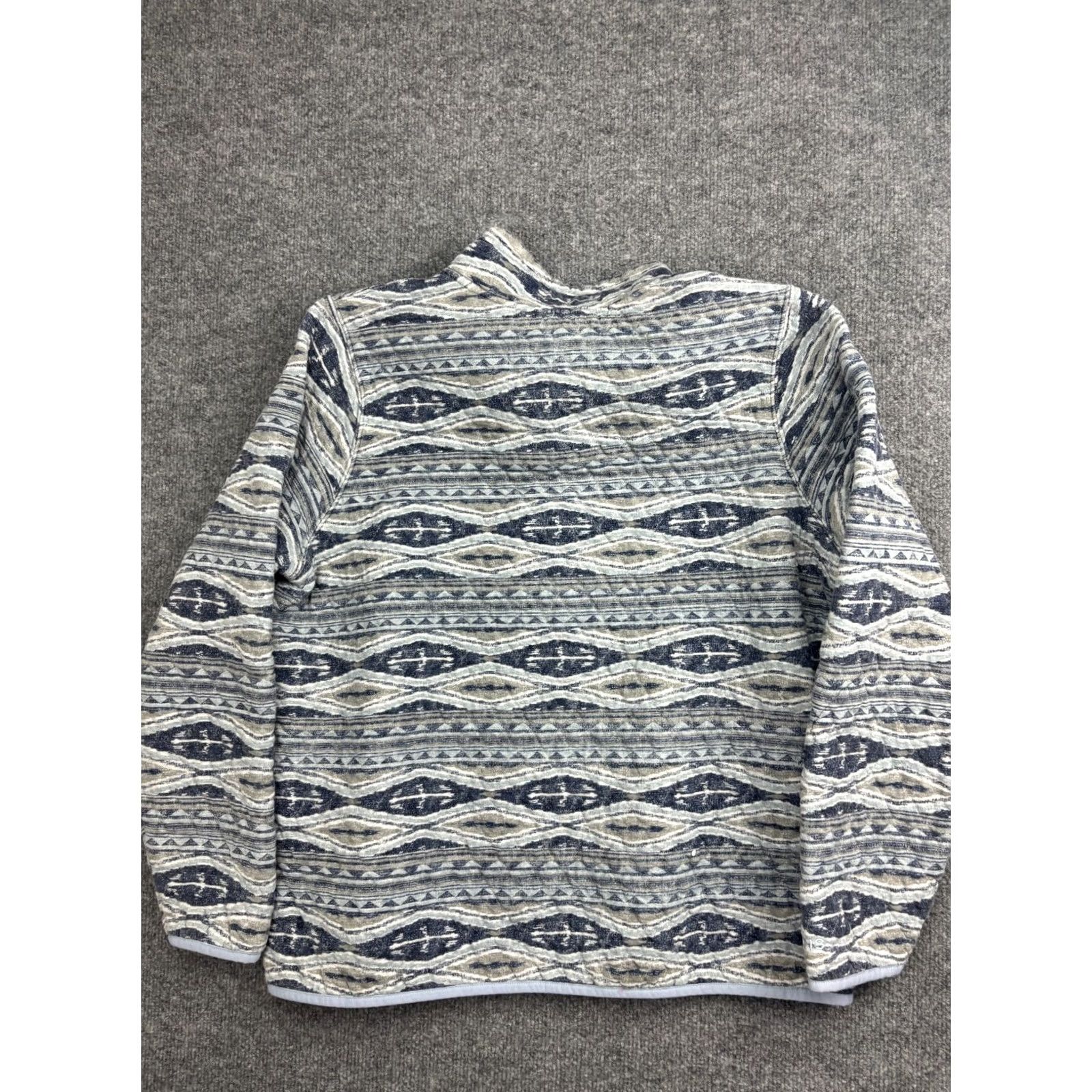 Orvis Orvis Jacket Mens XL Gray Aztec Geometric Quilted Snap Pullover Cotton Lined Size US XL / EU 56 / 4 - 6 Thumbnail