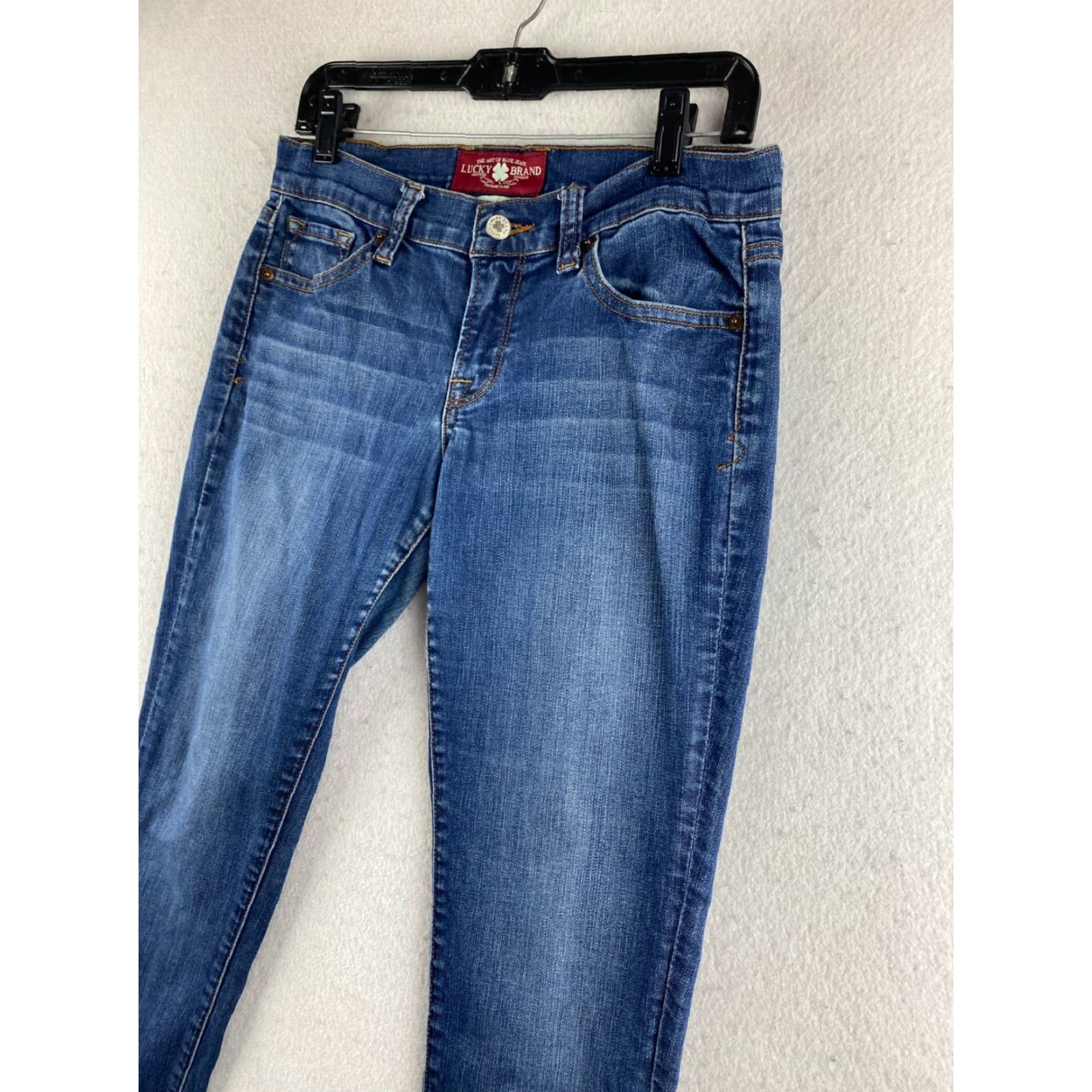 Lucky Brand Lucky Brand Jeans Womens 4 Blue Ankle Charlie Skinny Distressed Stretch Denim Shirt? Size 27" / US 4 / IT 40 - 6 Thumbnail
