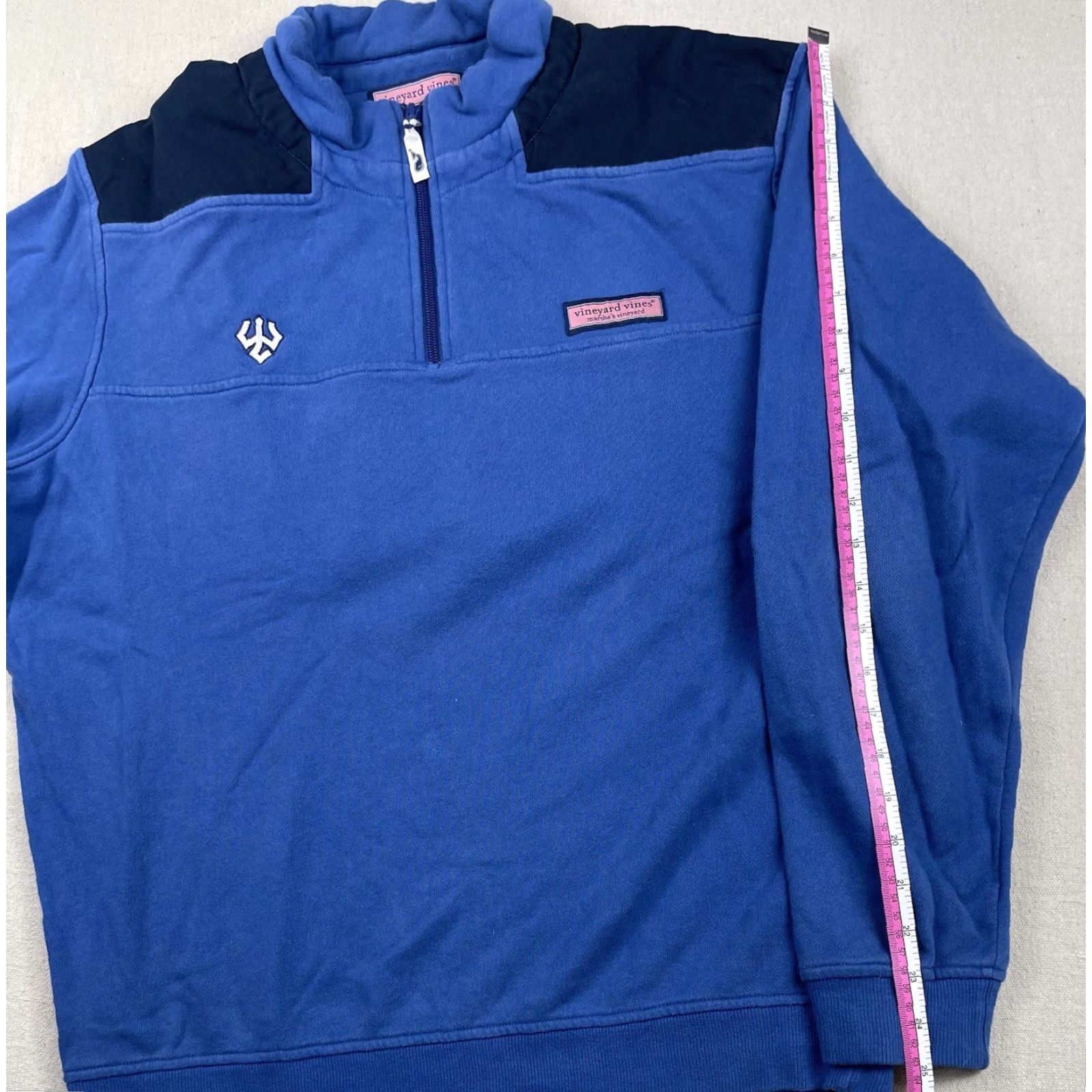 Vineyard Vines VINEYARD VINES Men's Shep Shirt Pullover 1/4 Zip Sweatshirt Blue M Collegiate Casual Logo Size US M / EU 48-50 / 2 - 5 Thumbnail
