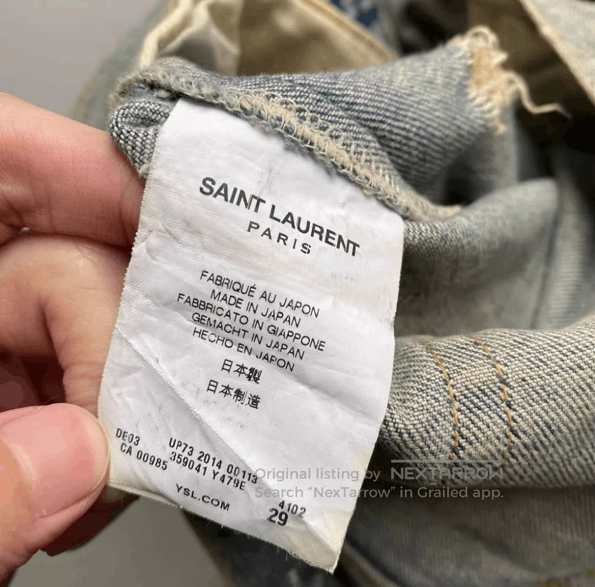 Saint Laurent Paris Saint Laurent Distressed Gray Denim Jeans. Size US 29 - 4 Thumbnail