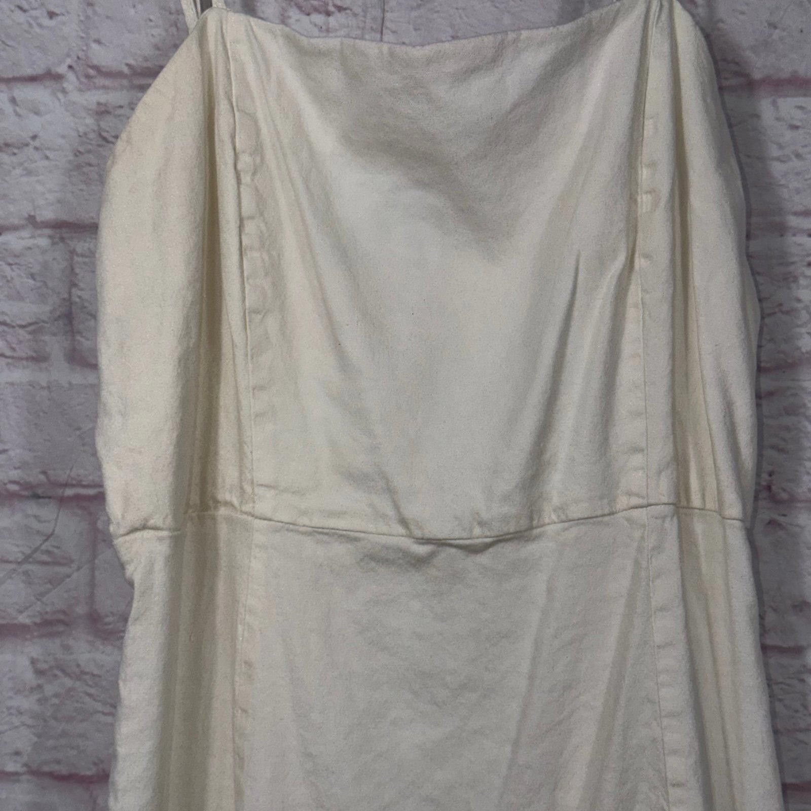 Halston III Halston Women's Linen Blend Spaghetti Strap Dress - Size 12 Size L / US 10 / IT 46 - 2 Thumbnail