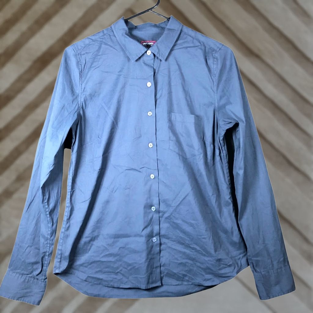 UNTUCKit UNTUCKit Womens Shirt Navy Blue Collared Long Sleeve Button-Down Stretch 6 Size M / US 6-8 / IT 42-44 - 1 Thumbnail