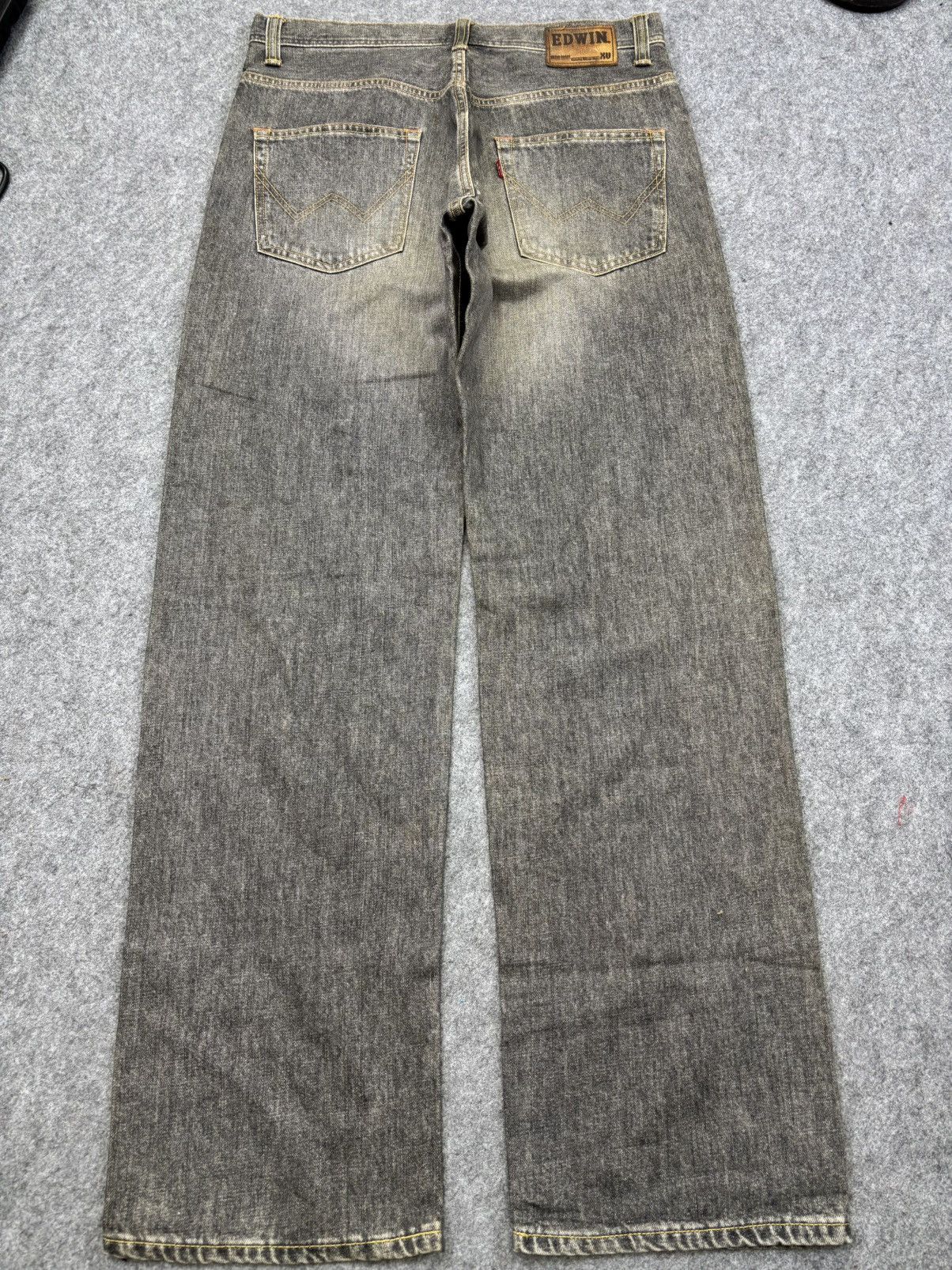 Edwin 💥90s Extra Baggy💥Vintage Edwin Rusty Black Wash Denim F839 Size US 33 - 14 Thumbnail