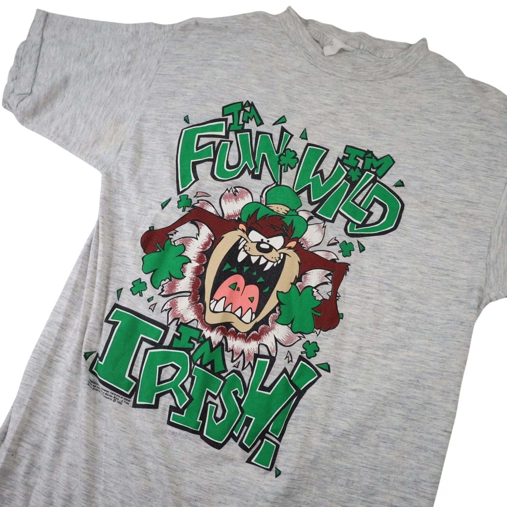Vintage VINTAGE Taz "Im Irish" St Patrick's Day Graphic T Shirt Mens M Gray Size US M / EU 48-50 / 2 - 2 Thumbnail
