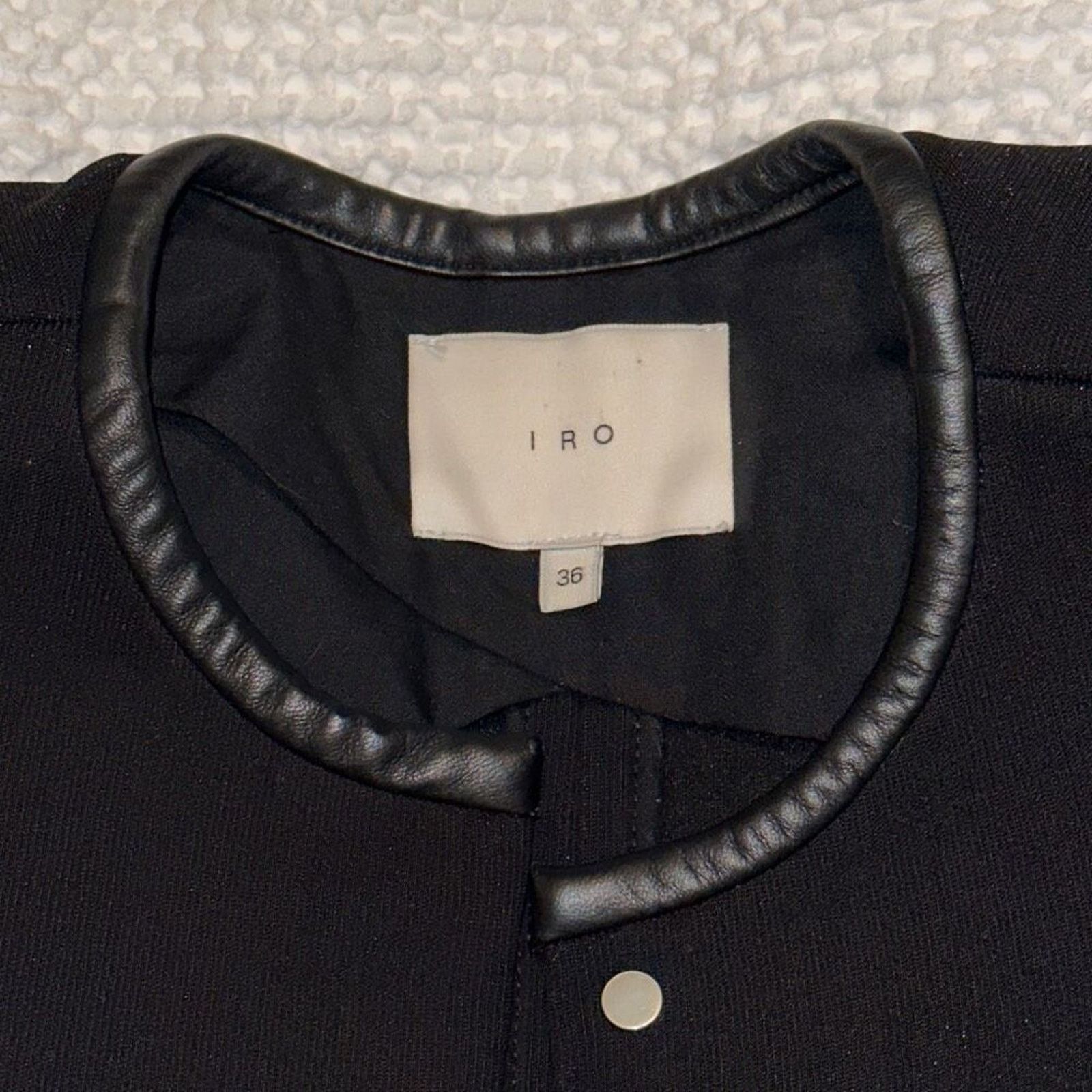 Iro IRO Black Two-Fabric Leather Blazer | Sz S Size S / US 4 / IT 40 - 4 Thumbnail
