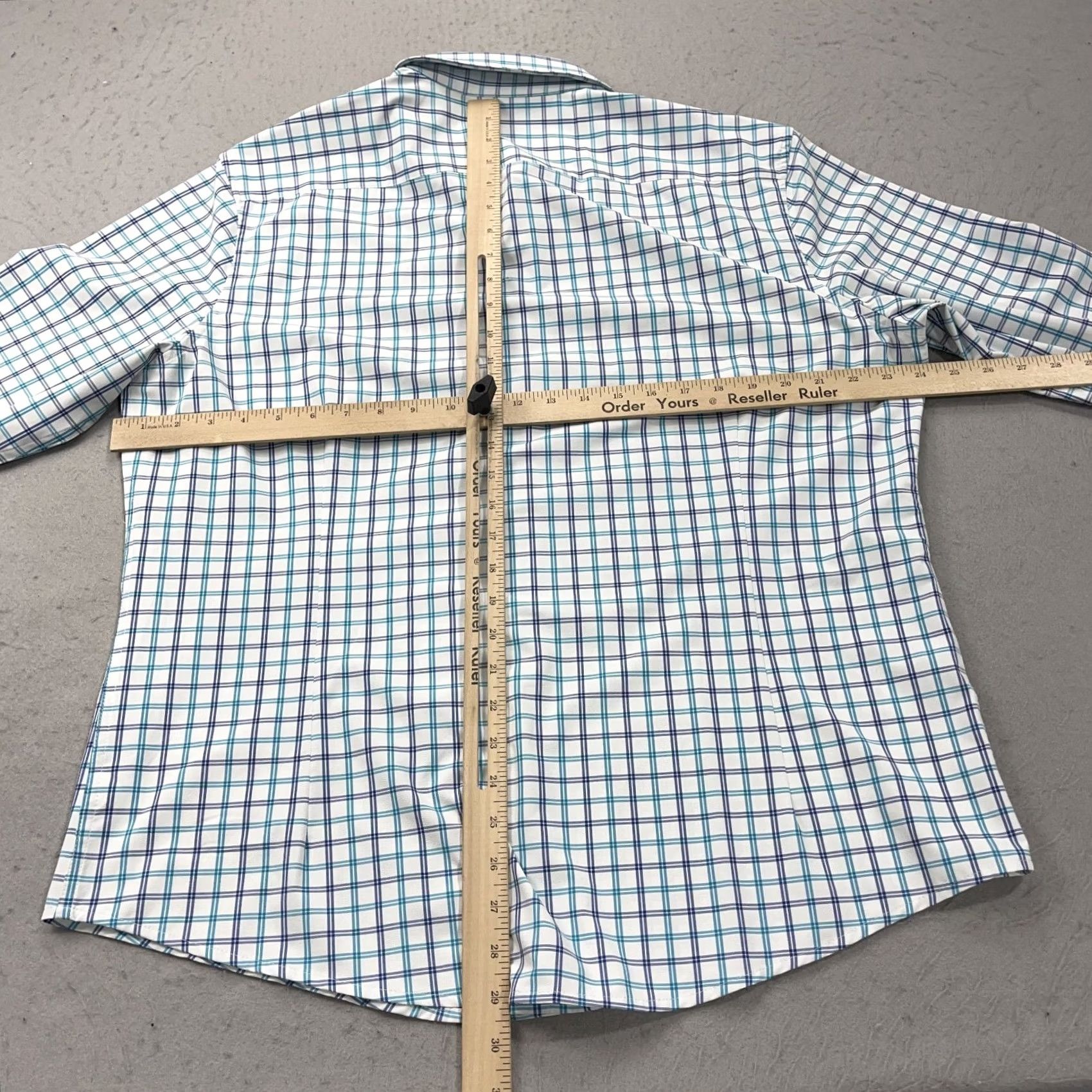 Mizzen+Main Mizzen+Main Shirt Mens 2XL Trim Fit White Blue Check Button-Up Casual Preppy Spring Summer Fall Whitespace Womens Mens Girls Century Size US XXL / EU 58 / 5 - 6 Thumbnail