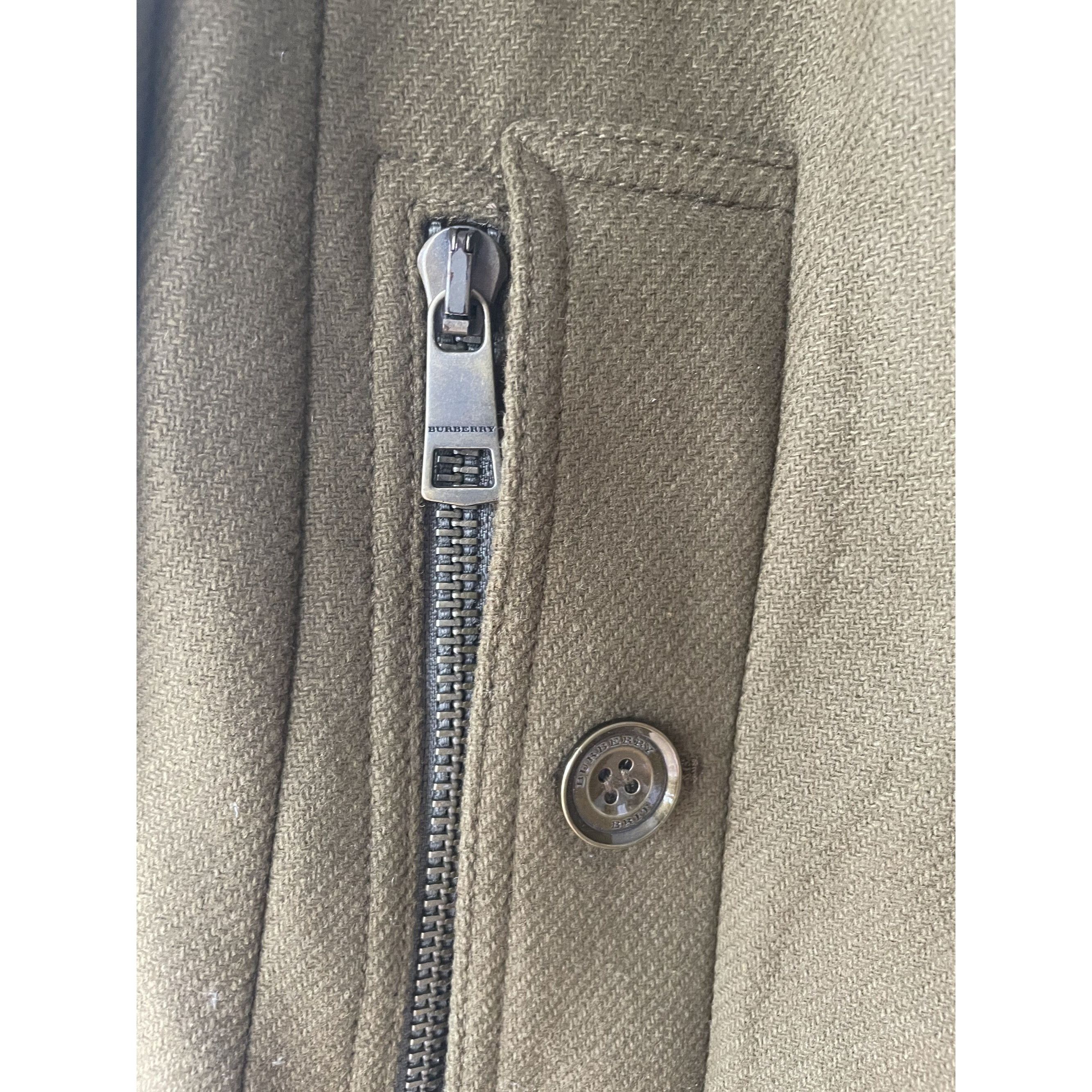 Burberry Burberry Olive Green Button & Zip Wool Blend Jacket Size L / US 10 / IT 46 - 5 Thumbnail