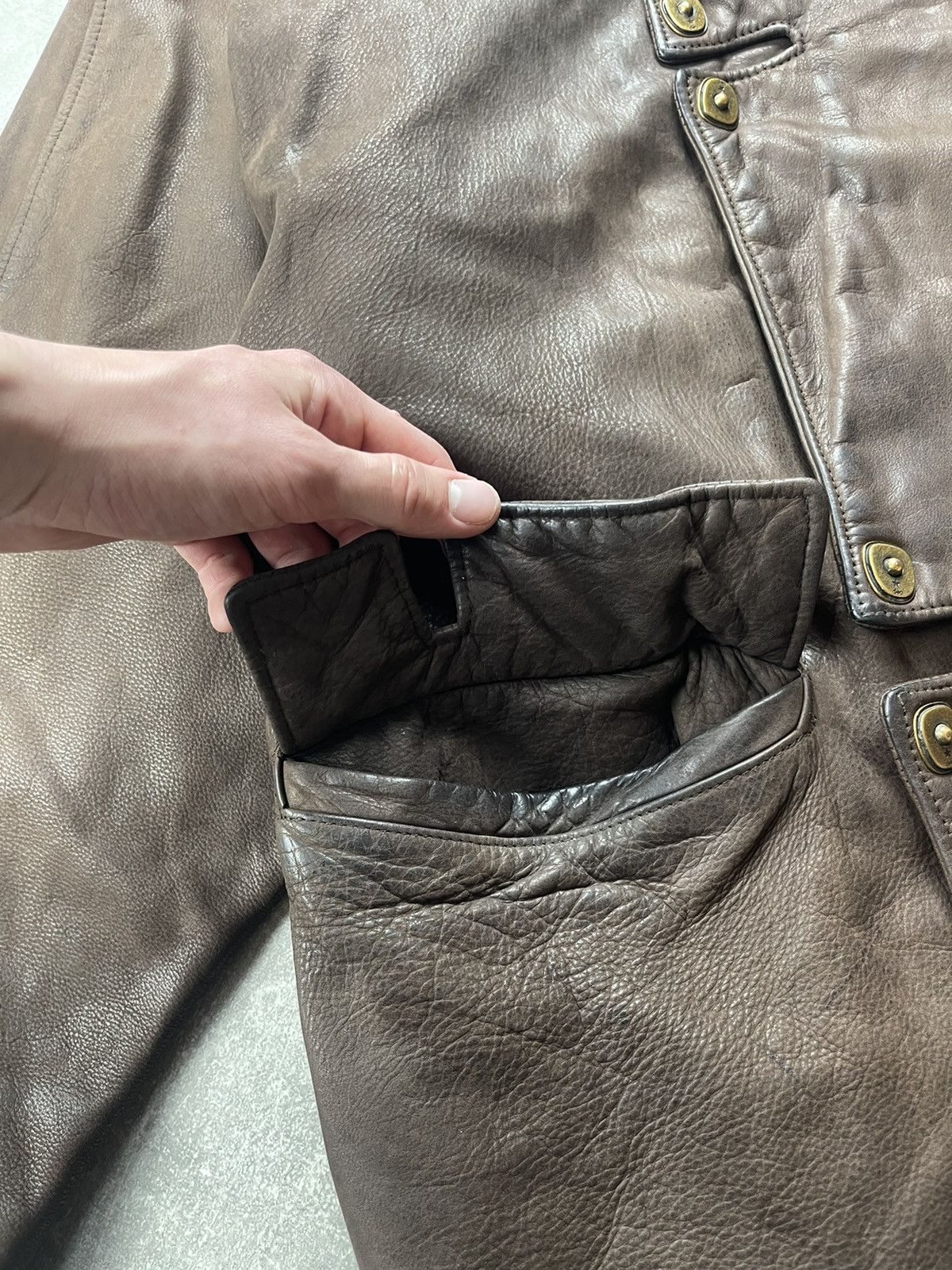 Genuine Leather Vintage AN 2000 Paris Brown Leather Jacket 80s Size US M / EU 48-50 / 2 - 13 Thumbnail
