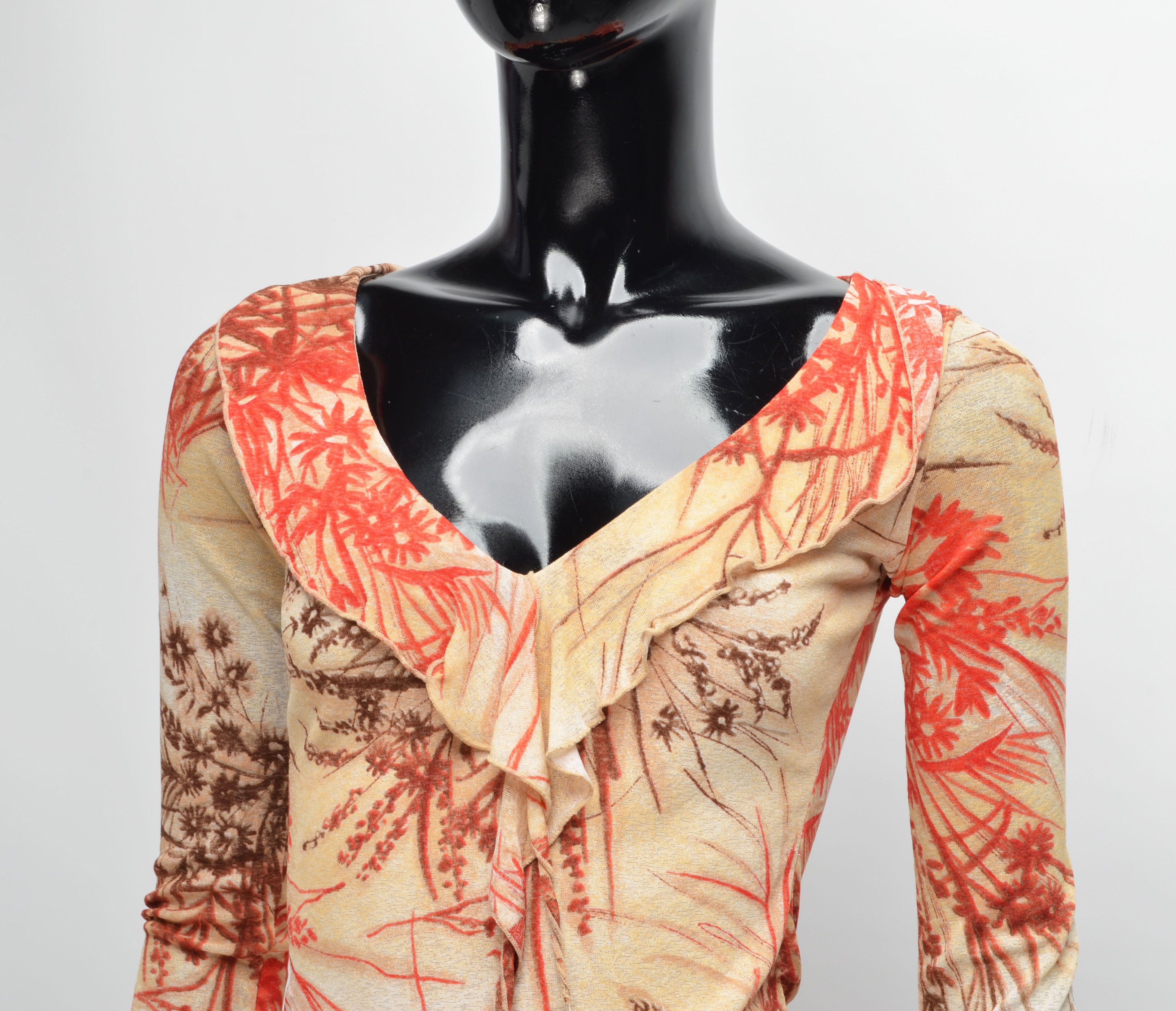 Other Vintage Y2K Mesh Flora Printed Blouse Top Size S / US 4 / IT 40 - 2 Thumbnail