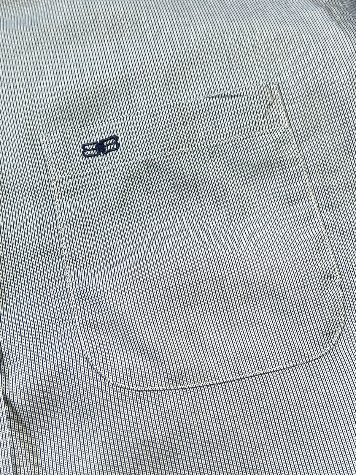Balenciaga × Vintage Vintage Balenciaga Classic Logo Blue Stripes Button Up Shirt Size US L / EU 52-54 / 3 - 7 Thumbnail