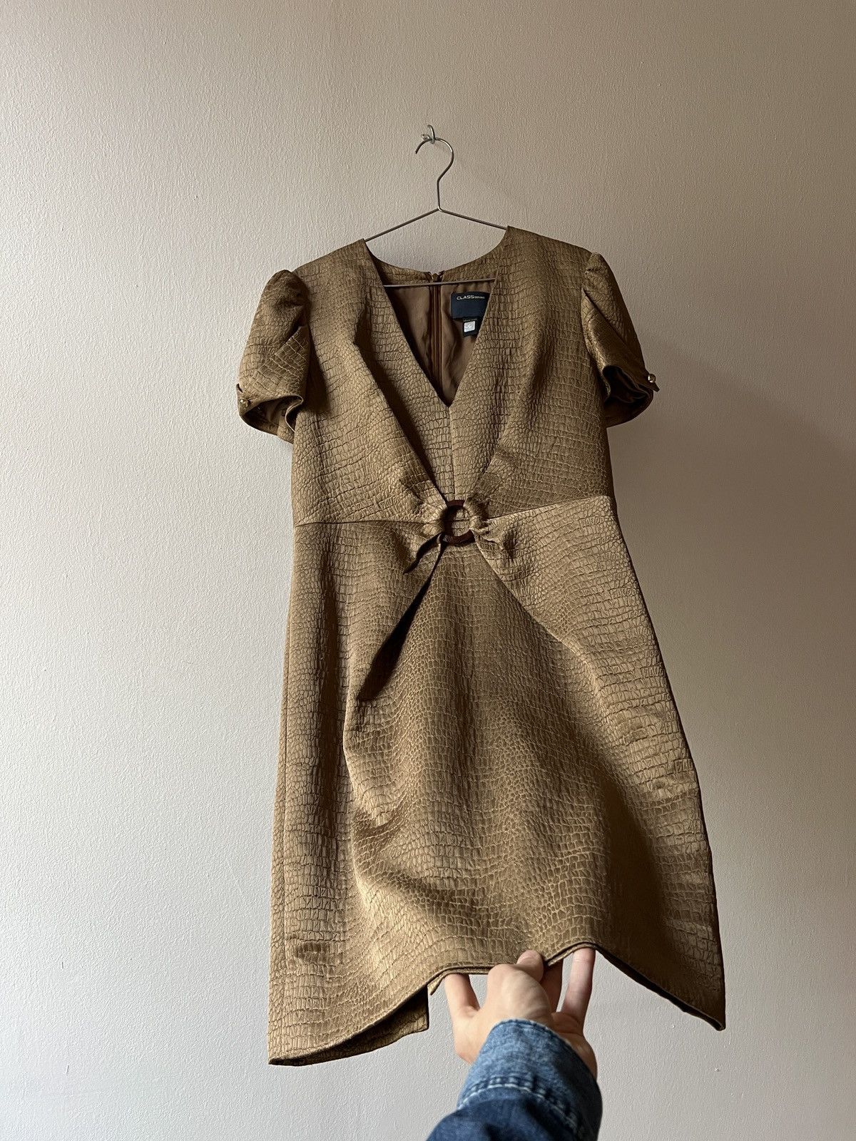 Cavalli Class Vintage Class Cavalli Python Gold Midi Dress Size L / US 10 / IT 46 - 3 Thumbnail