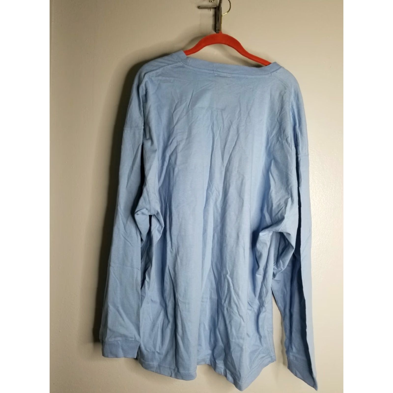Vintage VINTAGE Men’s 2XL T-Shirt - Jesus Don’t Say No One Gave You Anything Cross Bible - Cotton Club - Long Sleeve - Blue, 90s Sports Theme Size US XXL / EU 58 / 5 - 2 Thumbnail