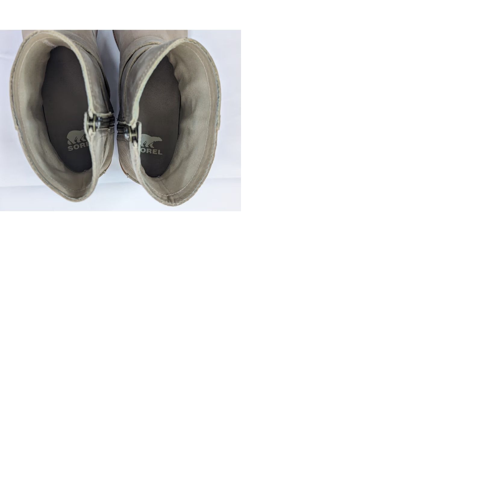 SOREL SOREL Out N About Boots Women 9 Taupe Leather Ankle 8" Tall w 2.5" Heel Buckle Strap Zip NL3708-251 Brown Leather Western Casual Winter Fall Size US 9 / IT 39 - 11 Thumbnail