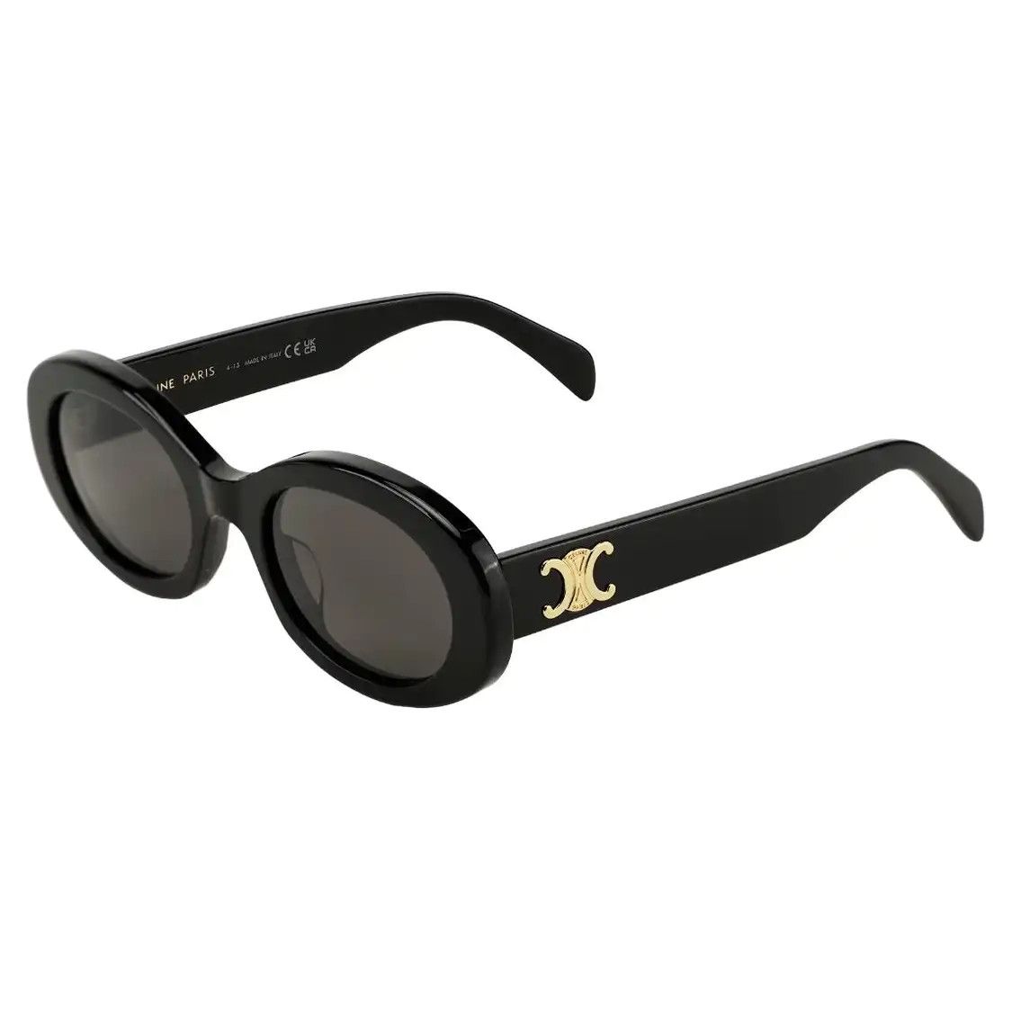 Celine Black Oval Round Acetate Sunglasses, Women's
