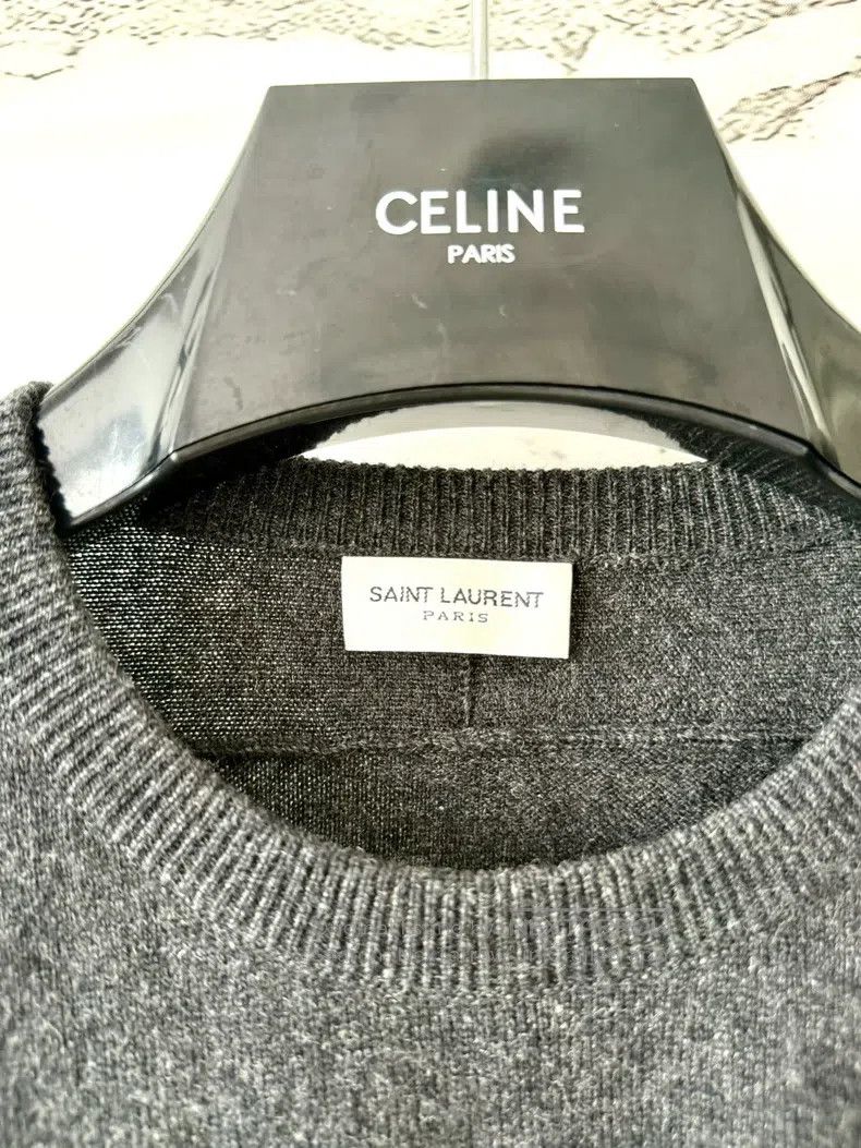 Saint Laurent Paris Saint Laurent Paris Grey Cashmere Geometric Sweater Hoodie Size US S / EU 44-46 / 1 - 3 Thumbnail