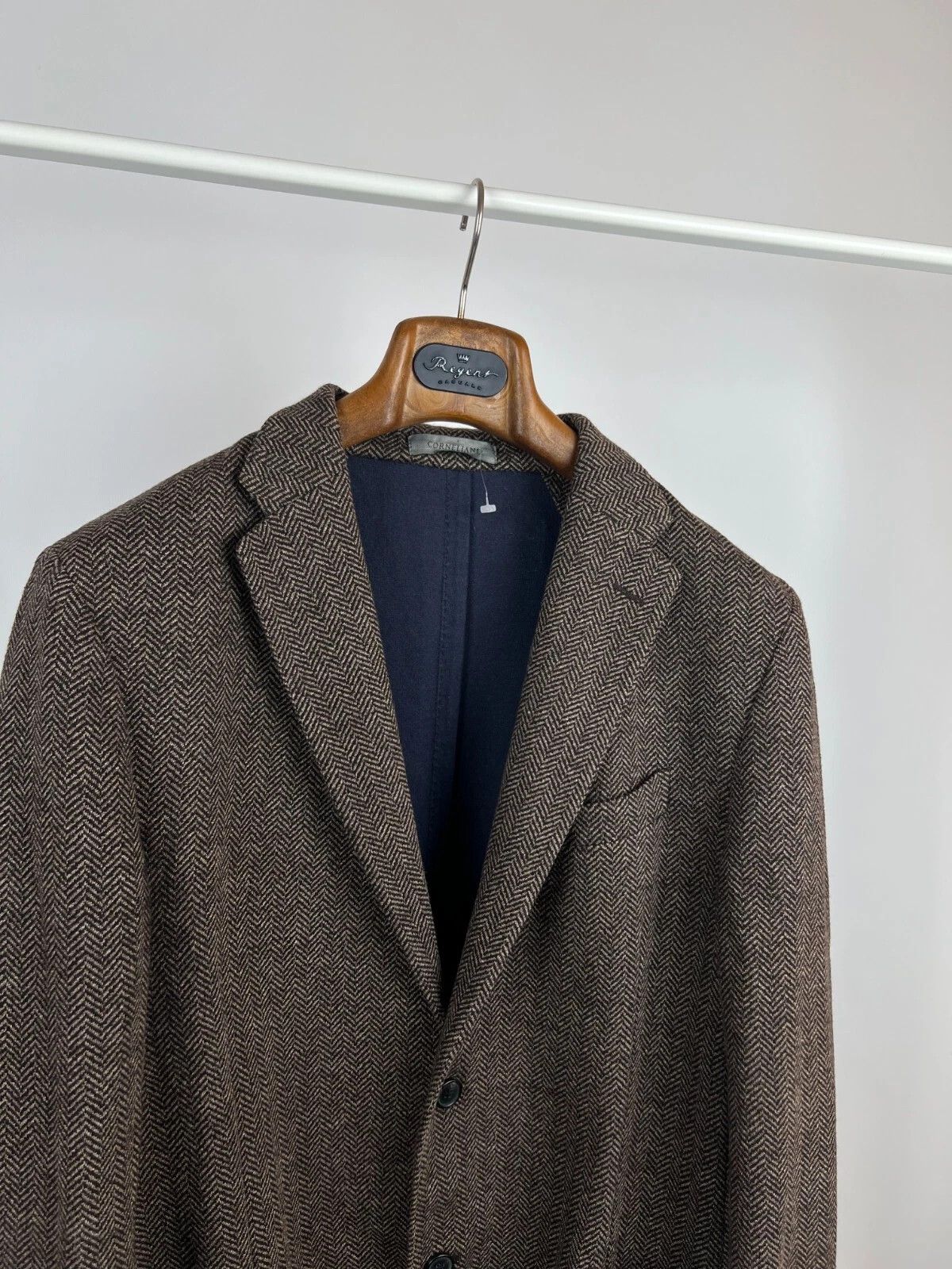 Corneliani Corneliani Wool Blend Herringbone Italian Blazer Jacket Size 44R - 10 Thumbnail