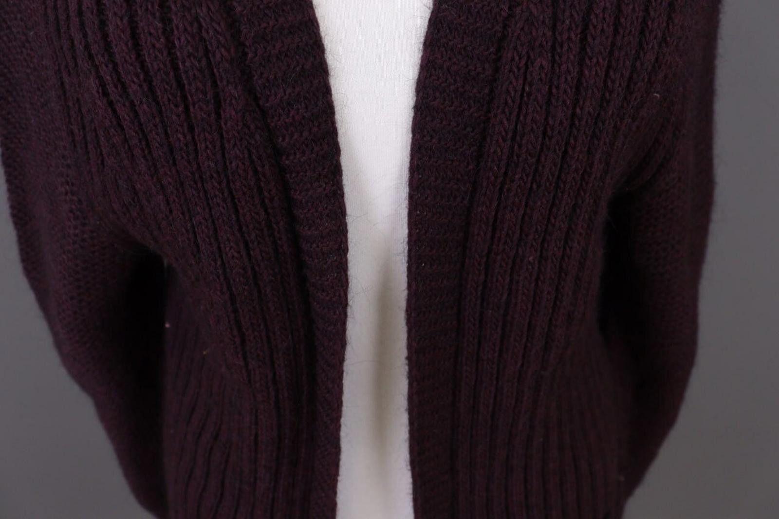 Designer Cop Copine Brown Open Front Wrape Cardigan Sweater Coat Size L / US 10 / IT 46 - 7 Thumbnail
