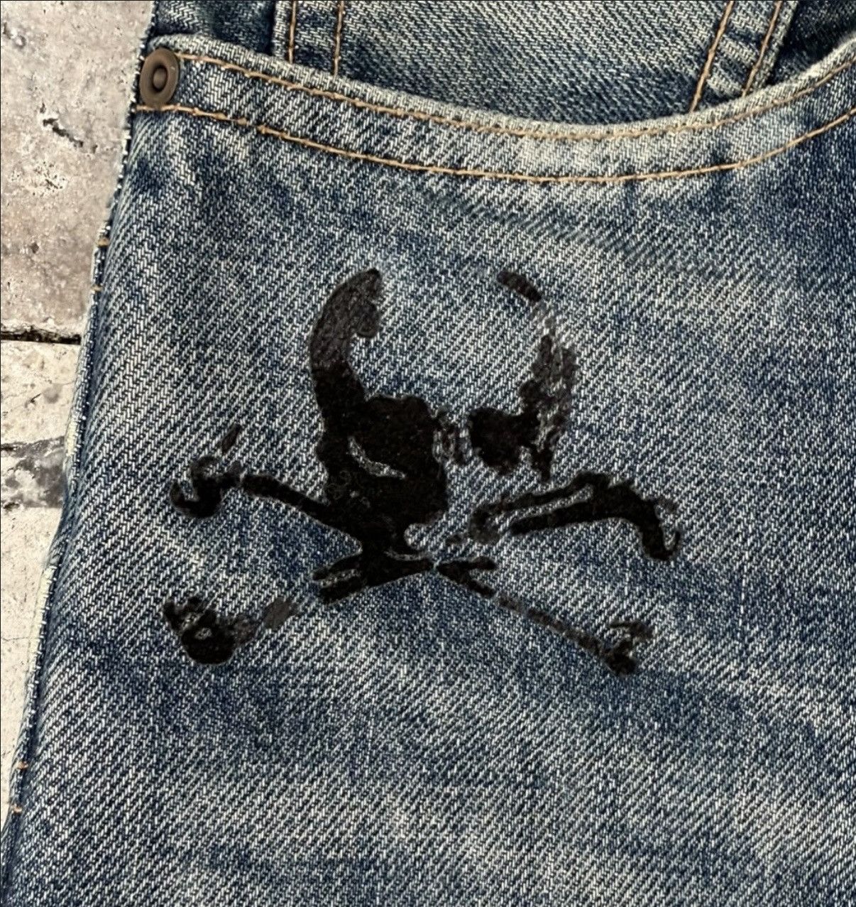 Undercover Undercover AW05 “Arts & Crafts” Skull denim Size US 32 / EU 48 - 3 Thumbnail