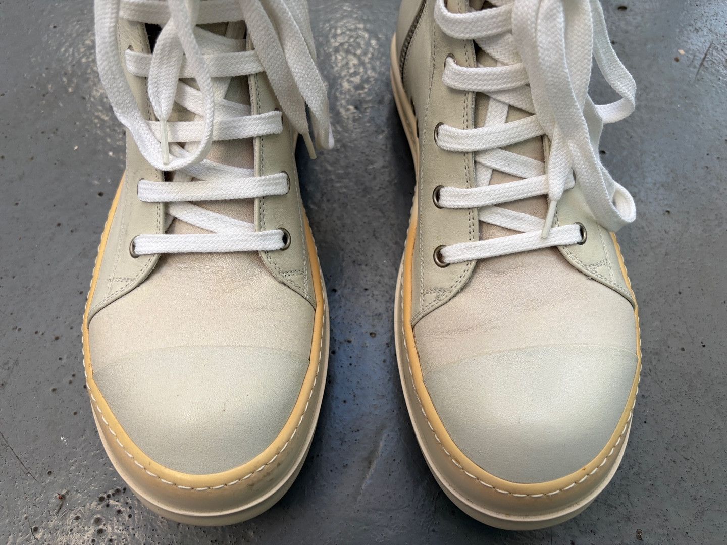 Rick Owens Rare Rick Owens F/W 12 Milk Leather Ramones High DRKSHDW Size US 8.5 / EU 41-42 - 10 Thumbnail