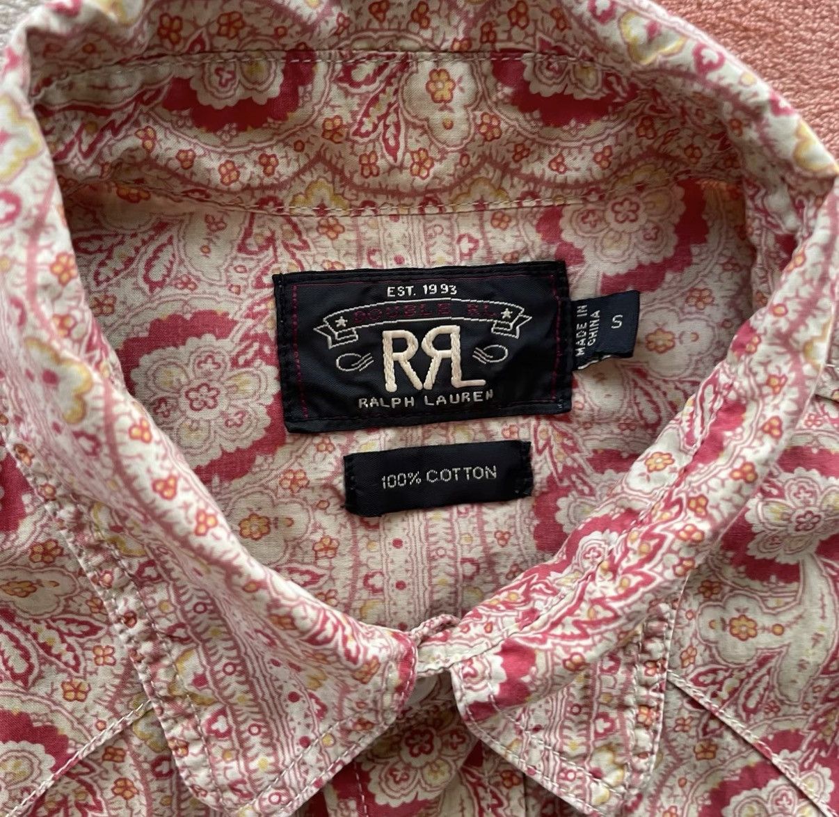 RRL Ralph Lauren RRL Ralph Lauren Double RL Printed Western Shirt K22 Size US S / EU 44-46 / 1 - 3 Thumbnail