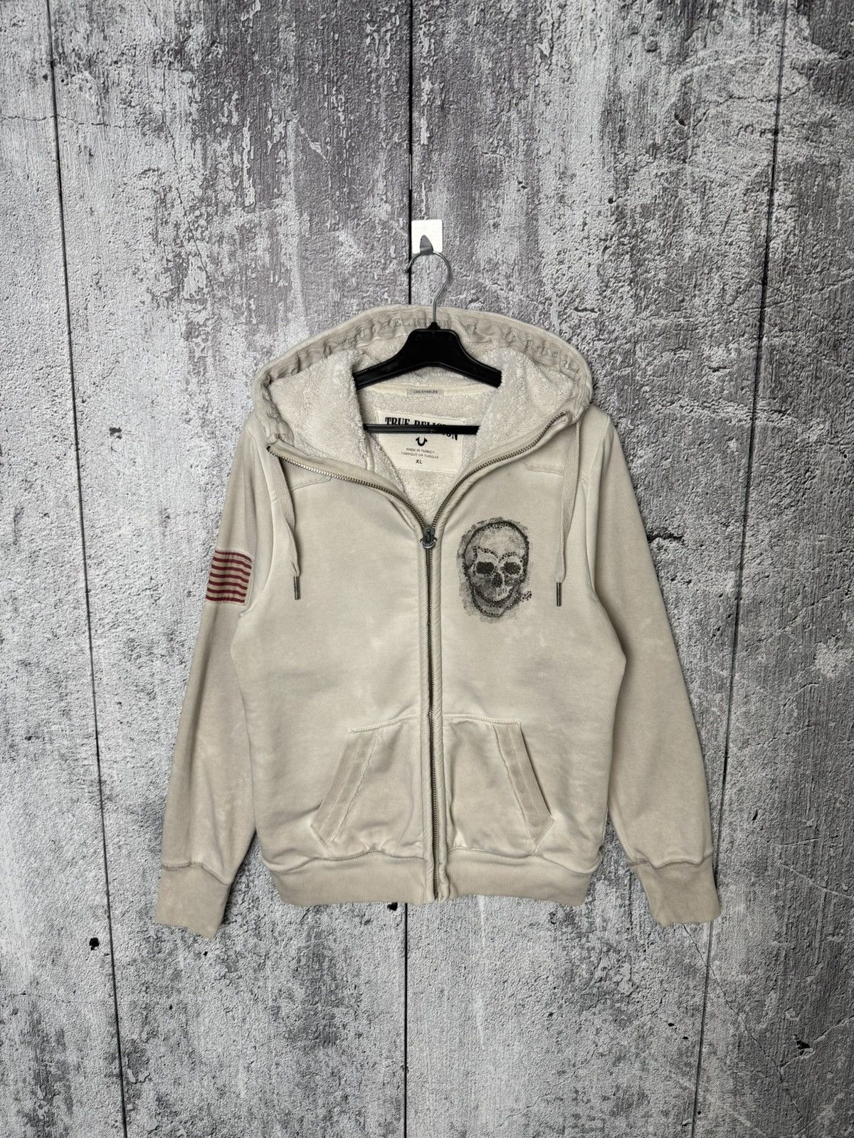 True Religion True Religion Sherpa Lined Full Zip Hoodie Skull Big Logo Size L / US 10 / IT 46 - 1 Thumbnail