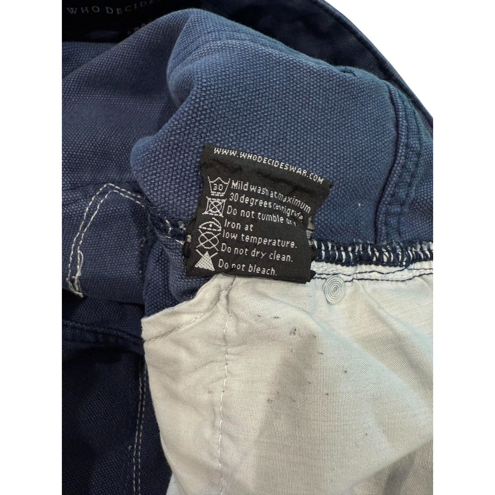 Who Decides War WDW Patched Arch Embroidered Navy Blue Jeans Size US 36 / EU 52 - 6 Thumbnail