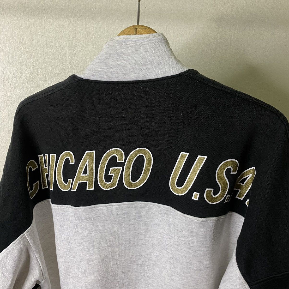 Vintage × Wilson Vintage 1990s Wilson Chicago USA Half Zipper Sweatshirt Size US L / EU 52-54 / 3 - 8 Thumbnail