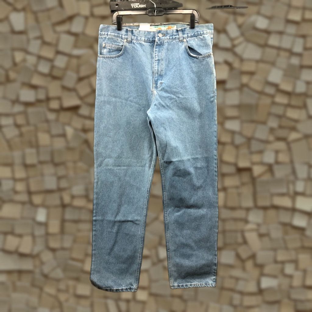 Denime Kuantas Jeans Size 38x32 Mens Mid Rise Straight Leg Light Wash Blue Denim Size US 38 / EU 54 - 1 Thumbnail