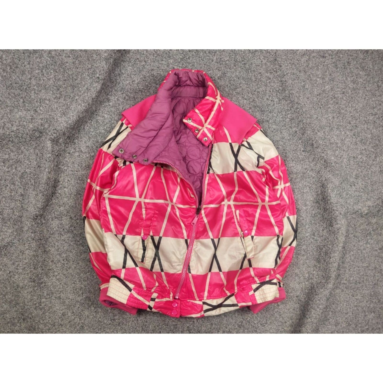 Diesel VINTAGE Diesel Y2K Style Reversible Quilted Zip Vest Jacket Women L Pink 90s Quilted Reversible Vest Jacket Size L / US 10 / IT 46 - 2 Thumbnail