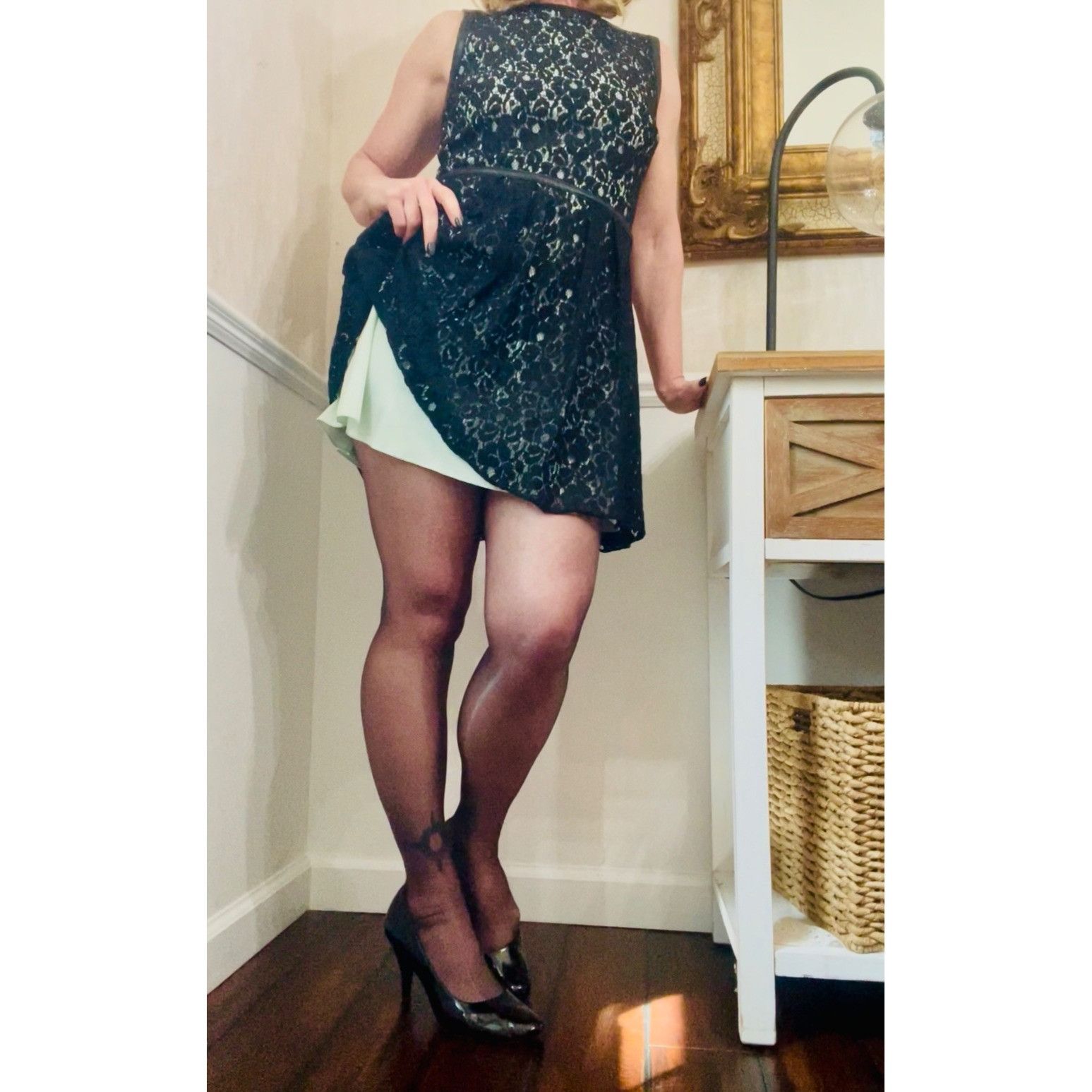 Other Black Lace Size 7 Sleeveless Dress Fit Flare Back Keyhole Gr Size M / US 6-8 / IT 42-44 - 7 Thumbnail