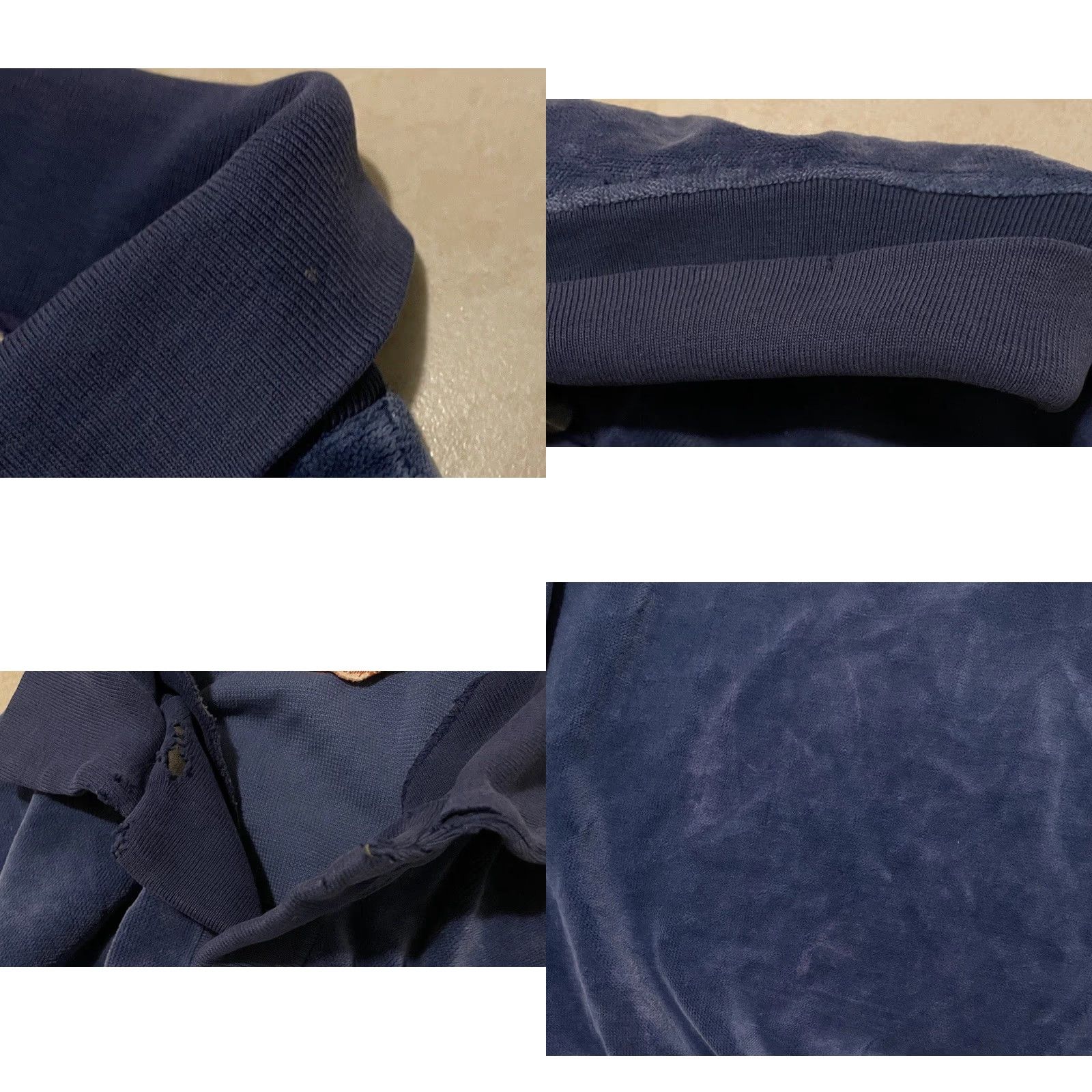 Velour VINTAGE Velour Boxy Polo Shirt Sweatshirt XS Blue Surf Skate 60s 70s Beach Grunge Vaporwave 80s 90s USA Ragged? Size US XS / EU 42 / 0 - 8 Thumbnail