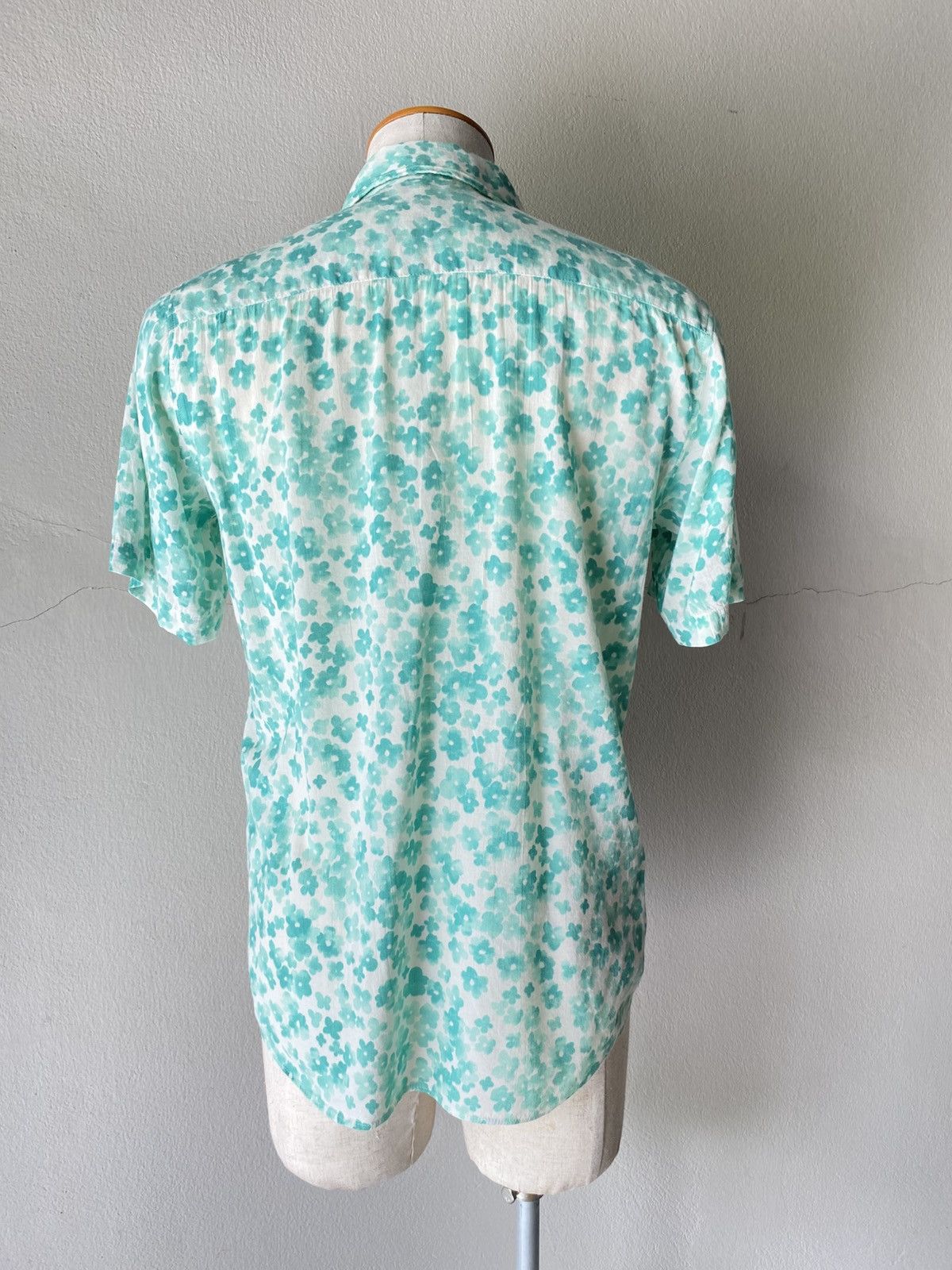 Golden Goose × Japanese Brand GGD White Short-Sleeve Shirt with Green Floral Print Size US M / EU 48-50 / 2 - 10 Thumbnail