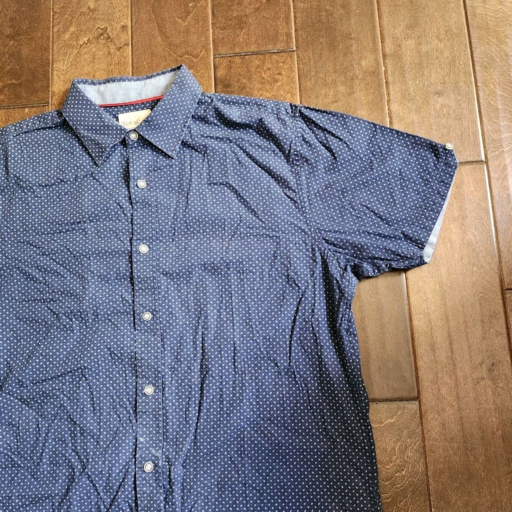 Vintage Age Of Wisdom Shirt Junior Button-Up Short Sleeve XL Boys Regular Blue Western Classic Summer Spring Men’s Boys? Size US XL / EU 56 / 4 - 4 Thumbnail