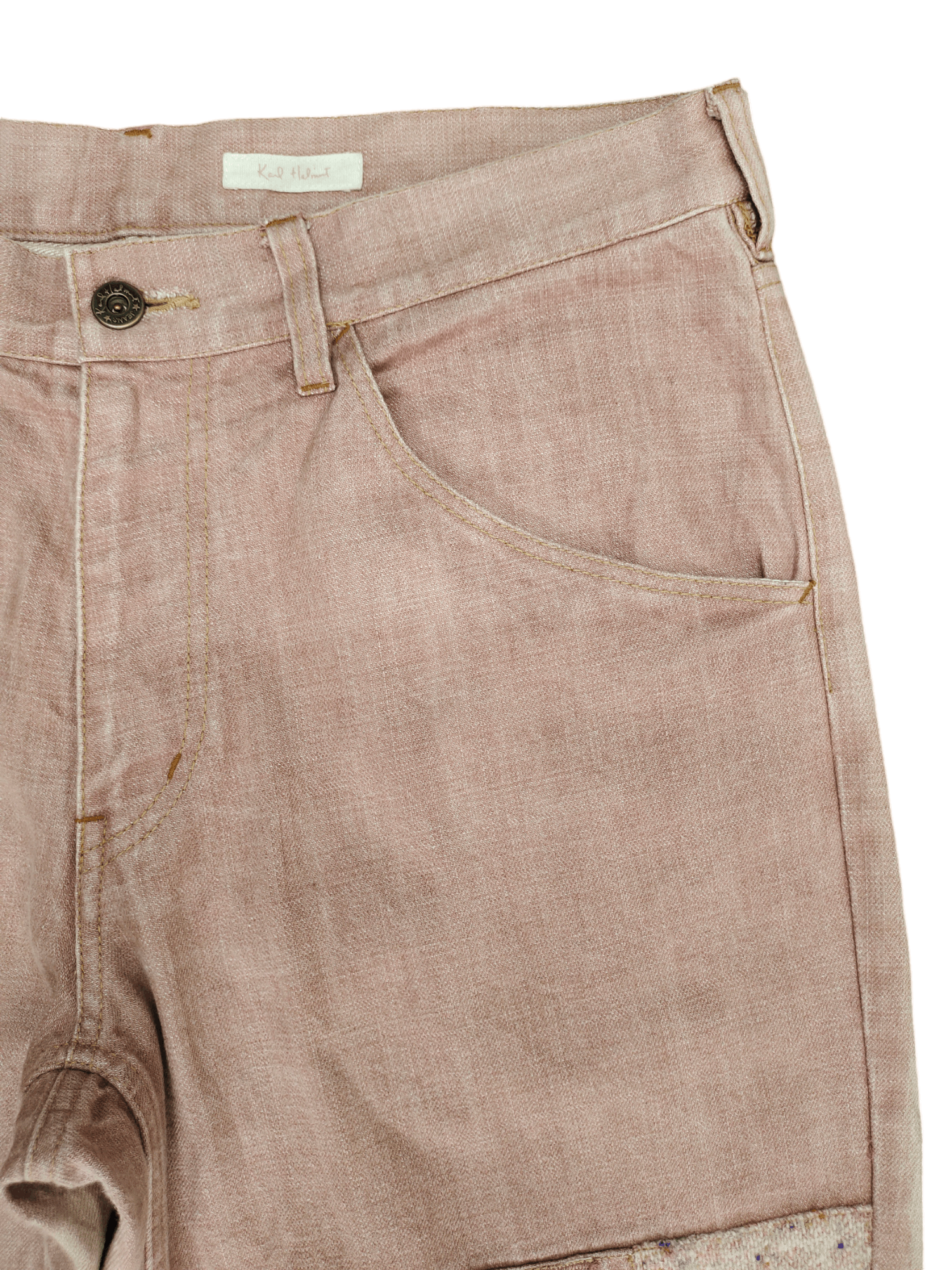 Karl Helmut 1990s Karl Helmut Heringbone Tweed Patchwork Denim Jeans Size US 33 - 4 Thumbnail