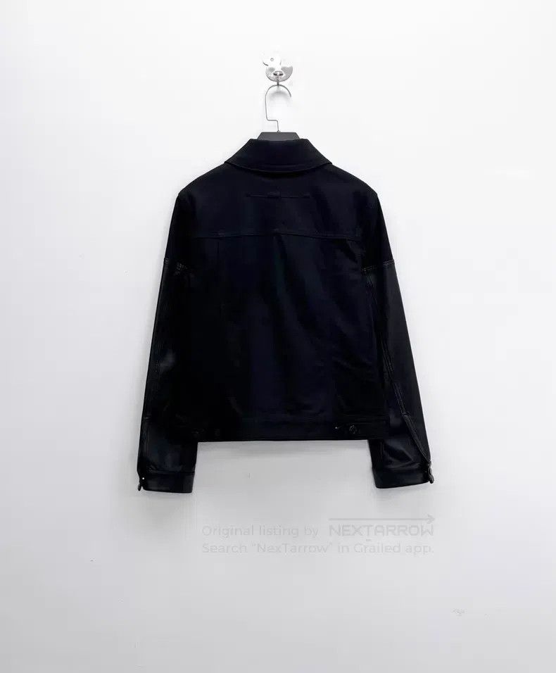 Givenchy Givenchy Black Leather Sleeve Patched Button Logo Denim Ja Size XS / US 0-2 / IT 36-38 - 2 Thumbnail
