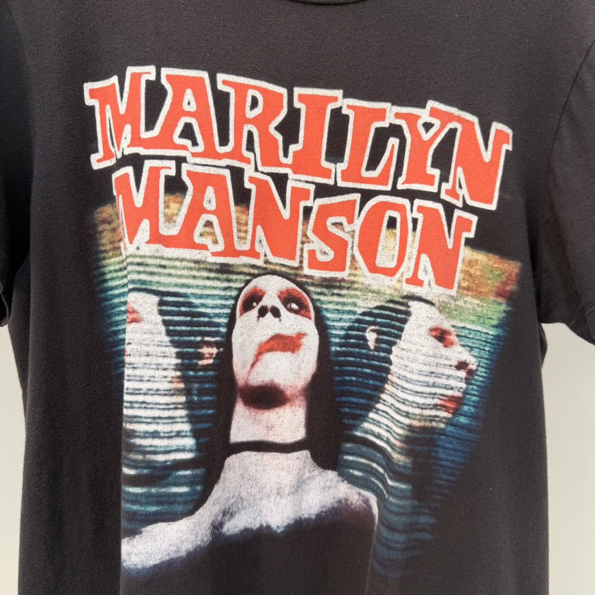 Band Tees Marlyn manson - trashed distressed faded Size US M / EU 48-50 / 2 - 2 Thumbnail