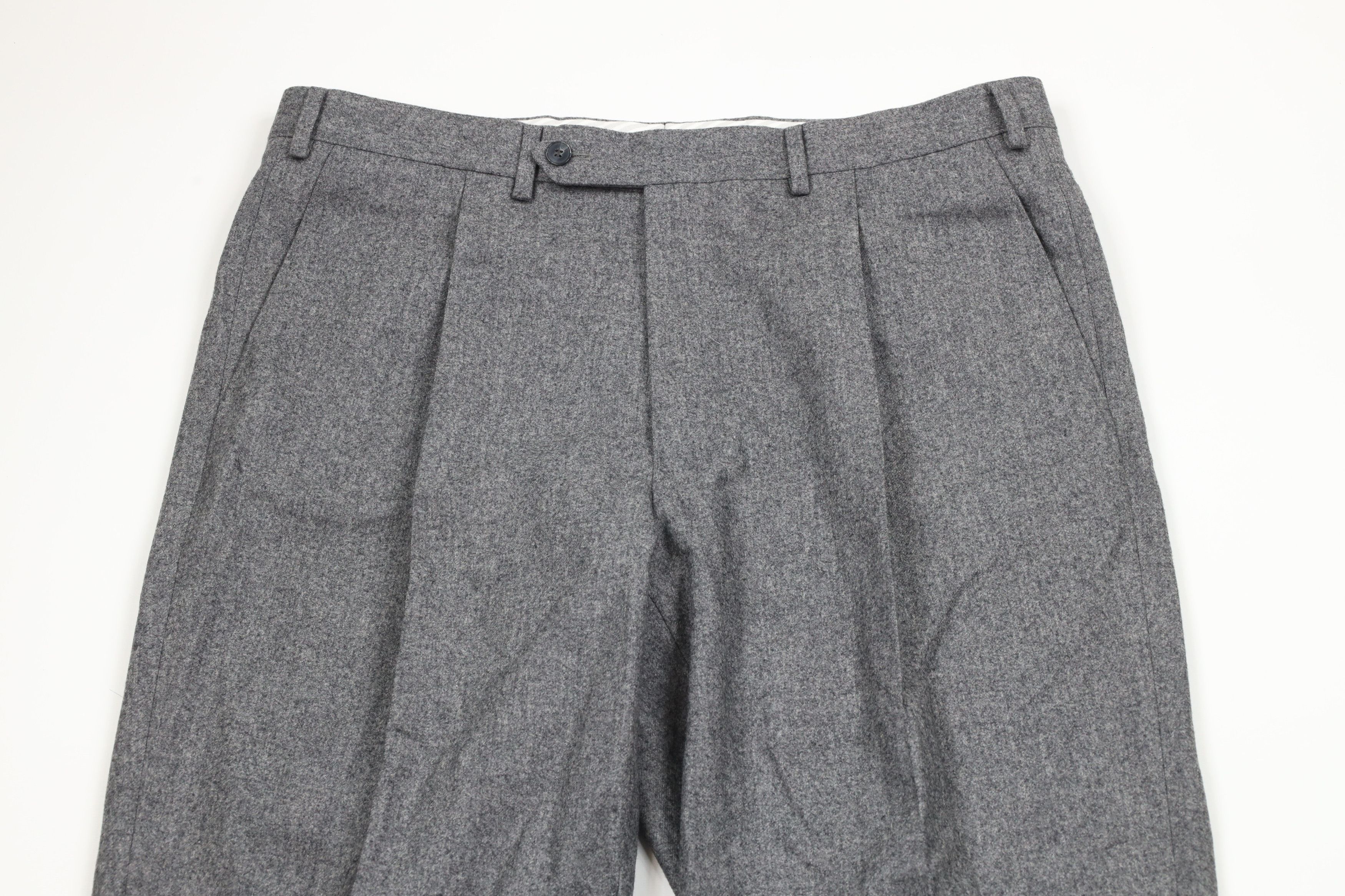Vintage Vintage 70s Streetwear Cuffed Wool Wide Leg Pants Trousers Size US 36 / EU 52 - 2 Thumbnail