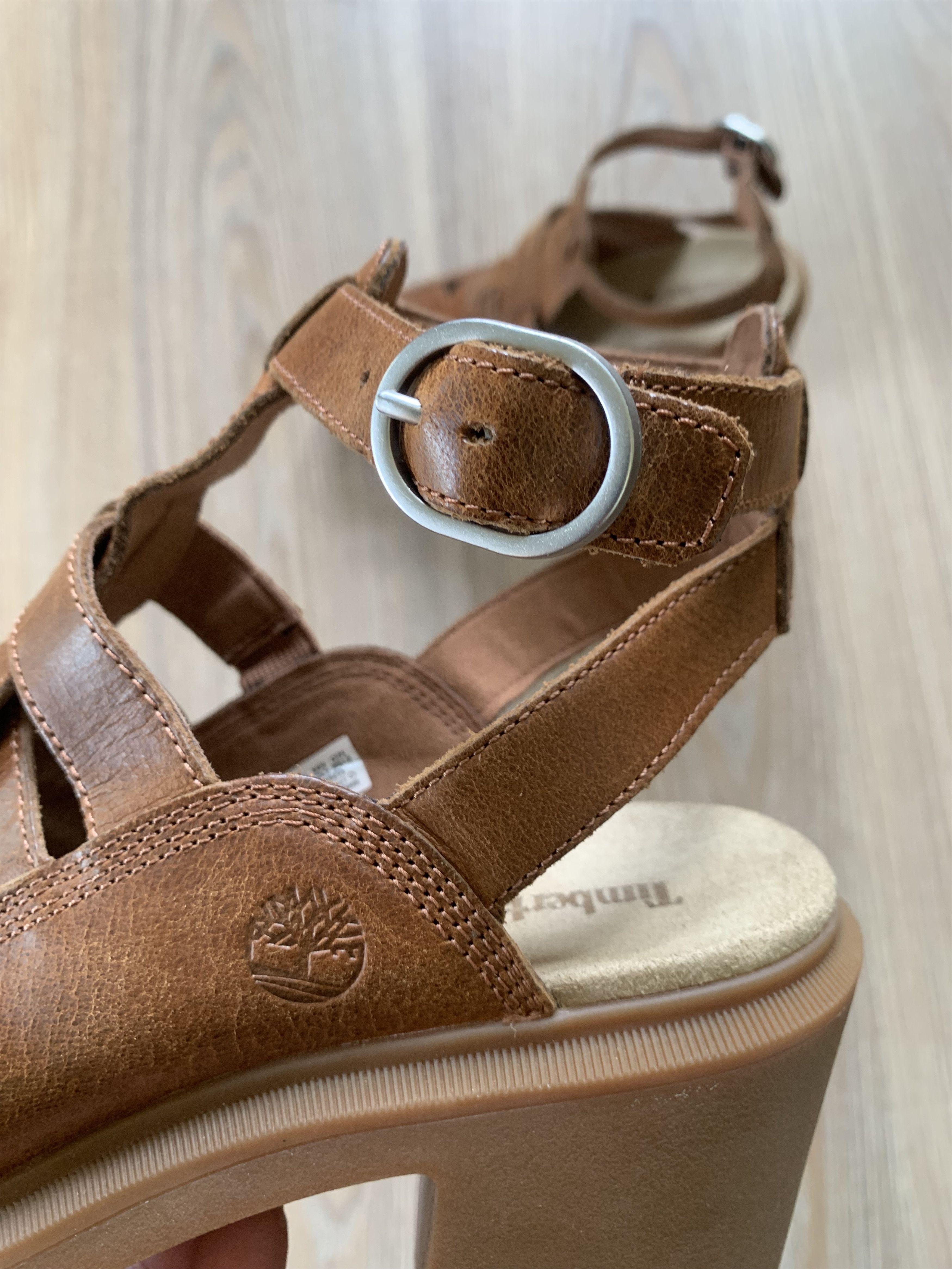 Timberland Timberland Allington Brown Leather High Heeled Sandals Size US 10 / IT 40 - 12 Thumbnail