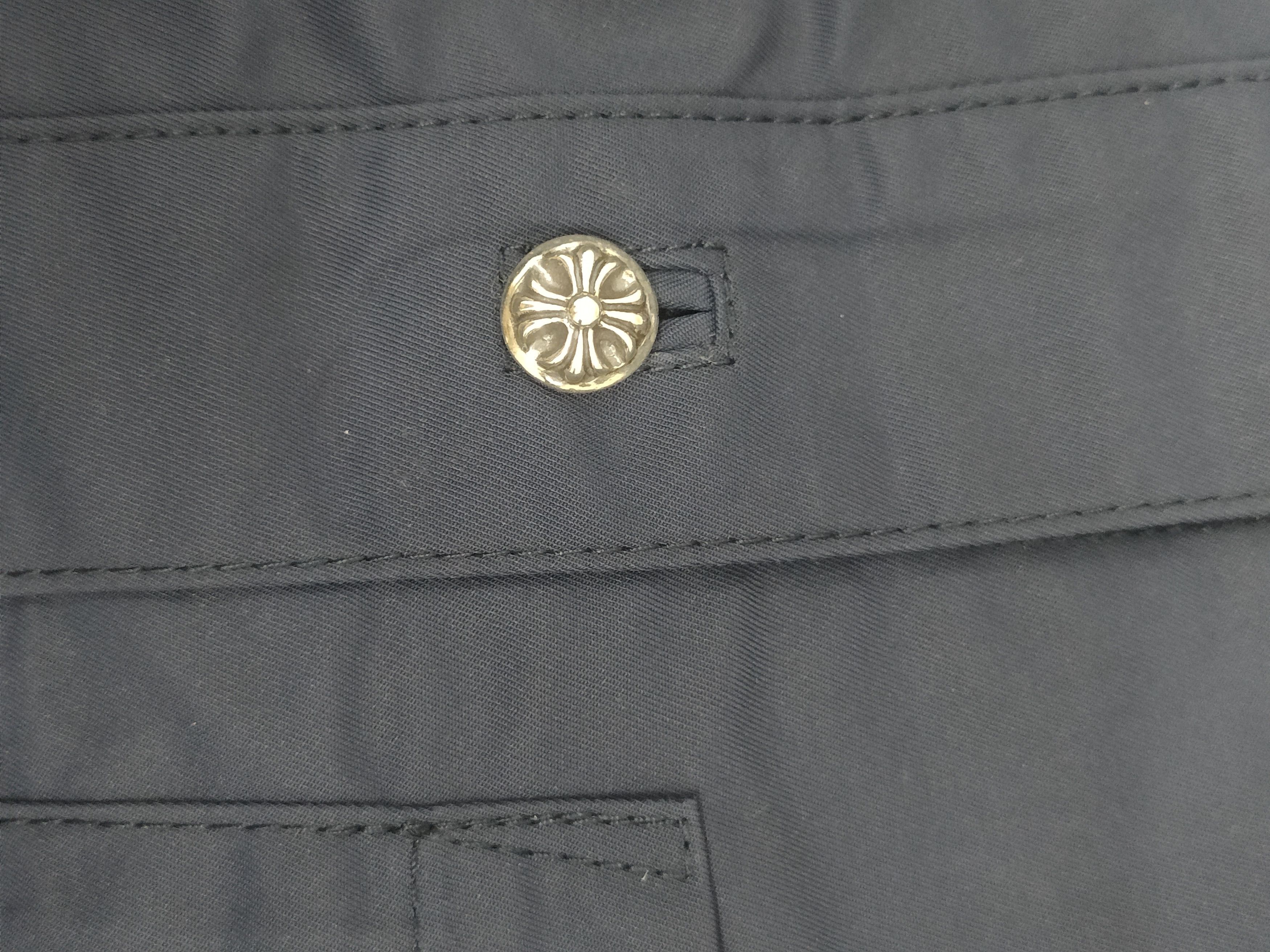Chrome Hearts Chrome Hearts Yellow Patch Nylon Navy Short Sleeve Shirt Size XS / US 0-2 / IT 36-38 - 4 Thumbnail