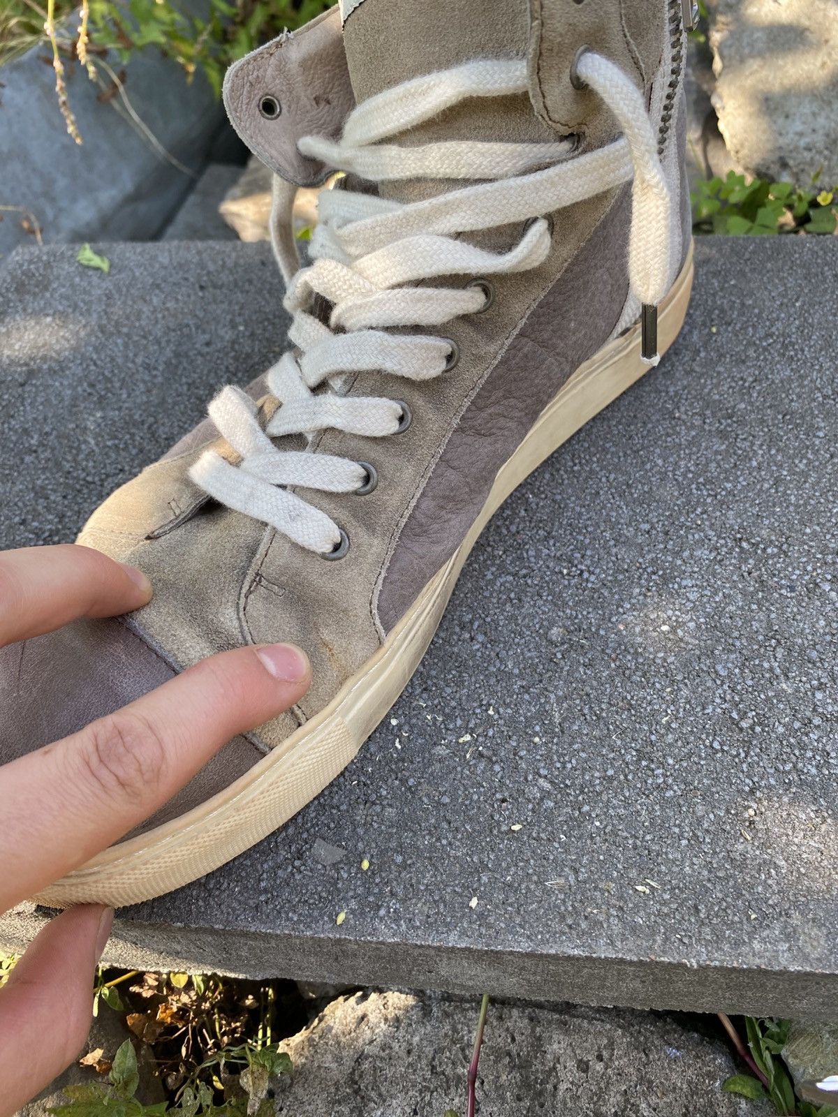 Allsaints All saints Hi-Top Leather shoes Rick Owens Balenciaga Style Size US 11 / EU 44 - 11 Thumbnail