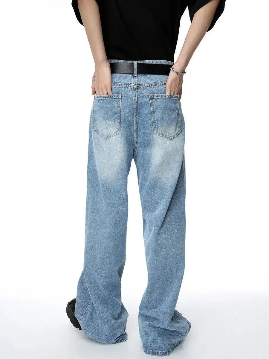 Japanese Brand Retro cat whisker loose straight leg jeans Size US 32 / EU 48 - 4 Thumbnail