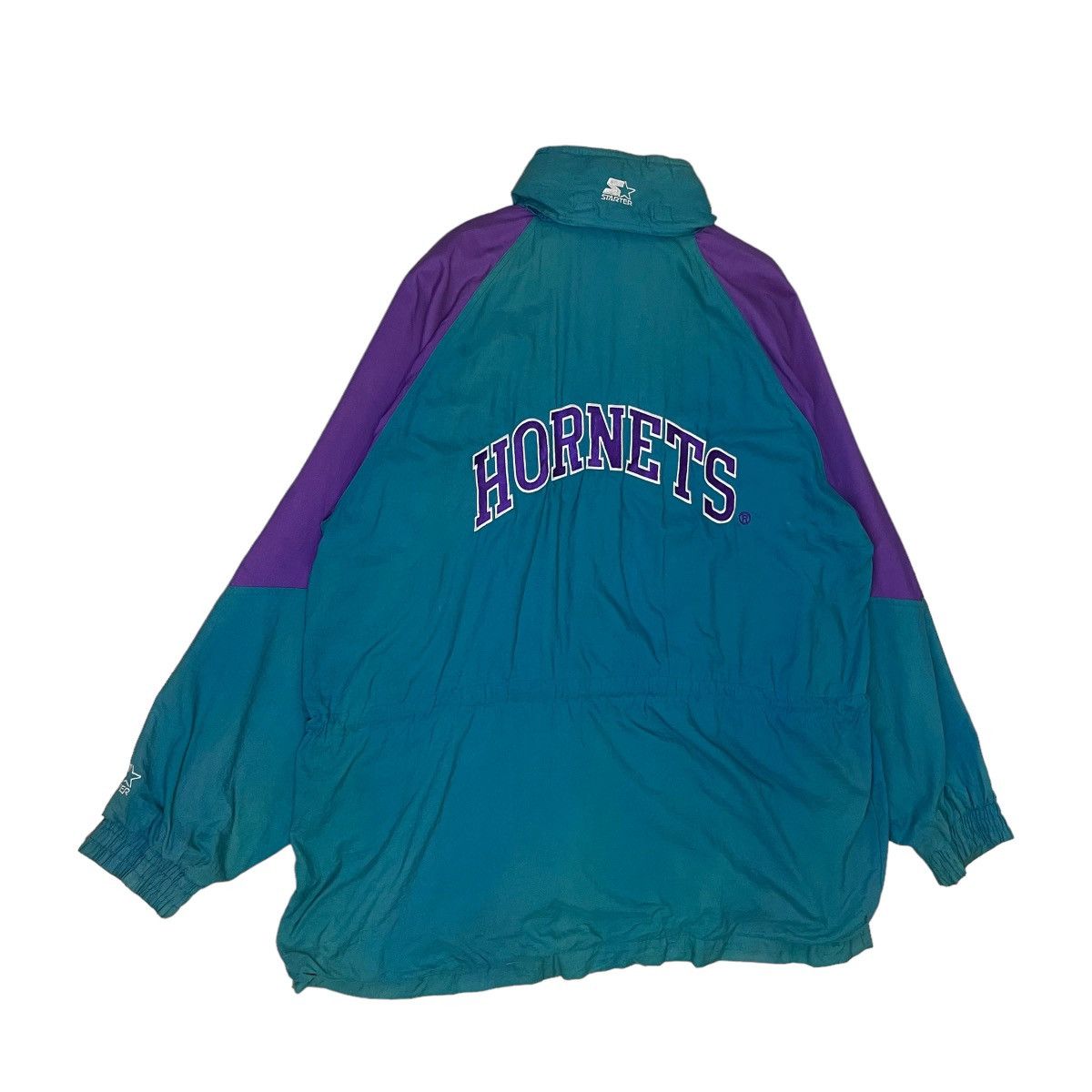 NBA × Starter Charlotte Hornetts Big Logo Zipper Jacket Sun Faded Size XL Size US XL / EU 56 / 4 - 10 Thumbnail