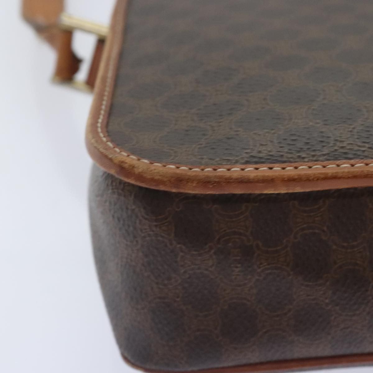 Celine CELINE Macadam Canvas Shoulder Bag Pvc Leather Brown Gold Size ONE SIZE - 15 Thumbnail