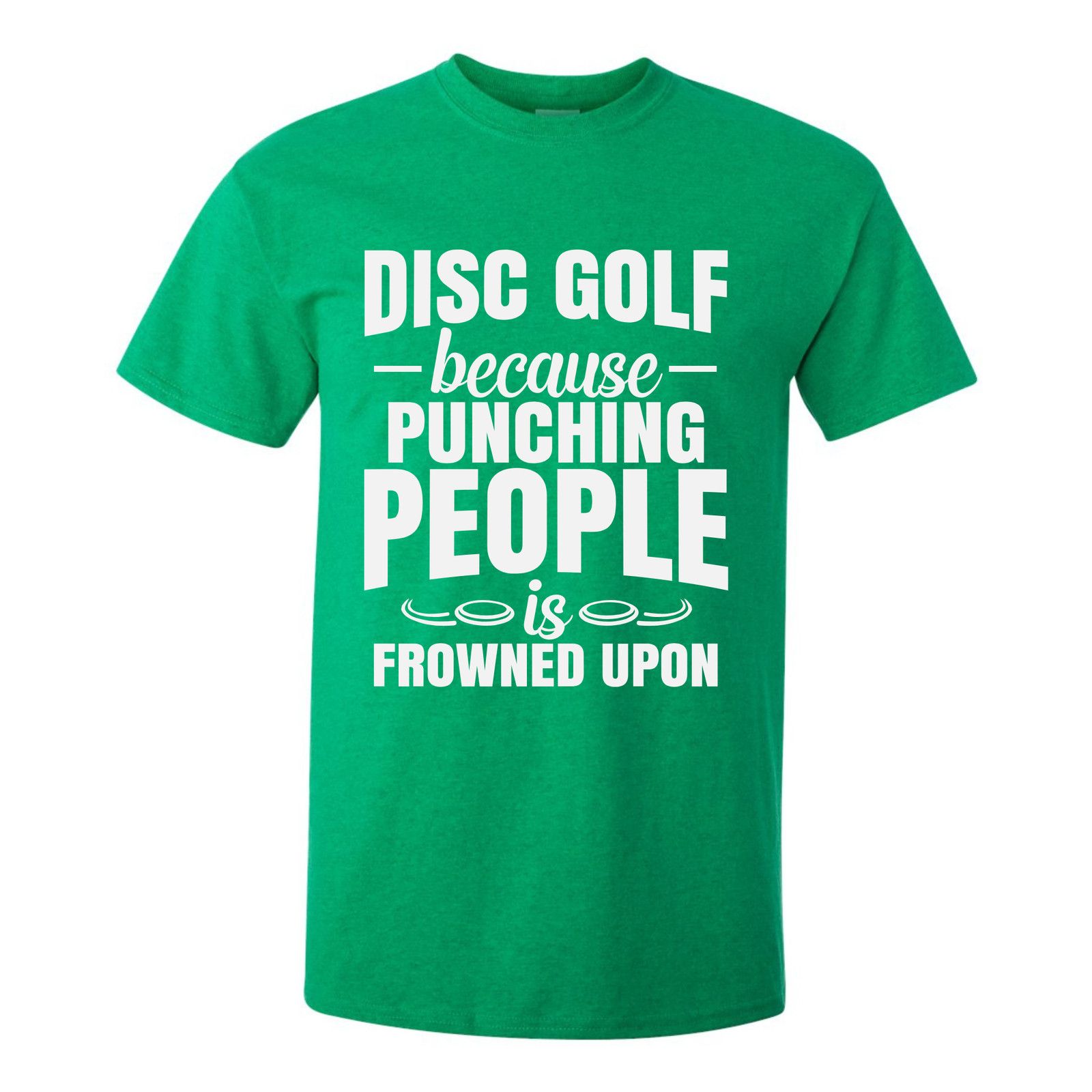 Gildan Disc Golf Shirt Punching People Frowned Upon Funny T Shirt Size US L / EU 52-54 / 3 - 12 Thumbnail