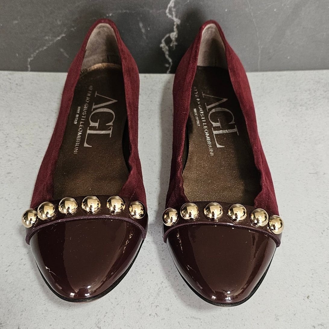 AGL AGL Studded Suede Leather Cap Toe Ballet Flat 35.5 5.5 Size US 5.5 / IT 35.5 - 1 Thumbnail