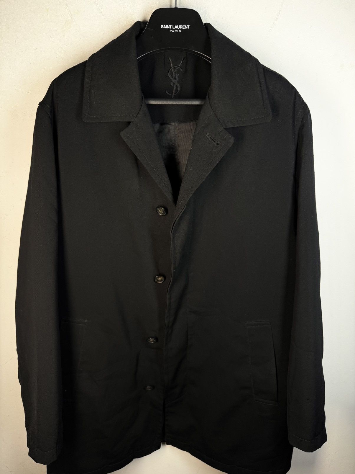 Yves Saint Laurent Warmed YSL Jacket Coat Black Long 90s Vintage Autumn Size US L / EU 52-54 / 3 - 11 Thumbnail
