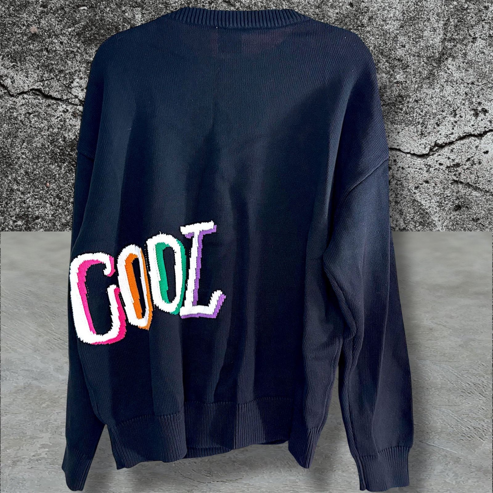 STAYCOOLNYC •NWT• STAY COOL NYC Tribal Wrap Knit Black Crewneck • Large Size US L / EU 52-54 / 3 - 2 Thumbnail